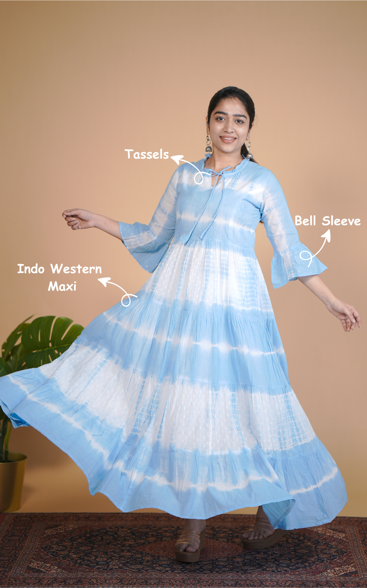 Breathable cotton summer maxi dress for women