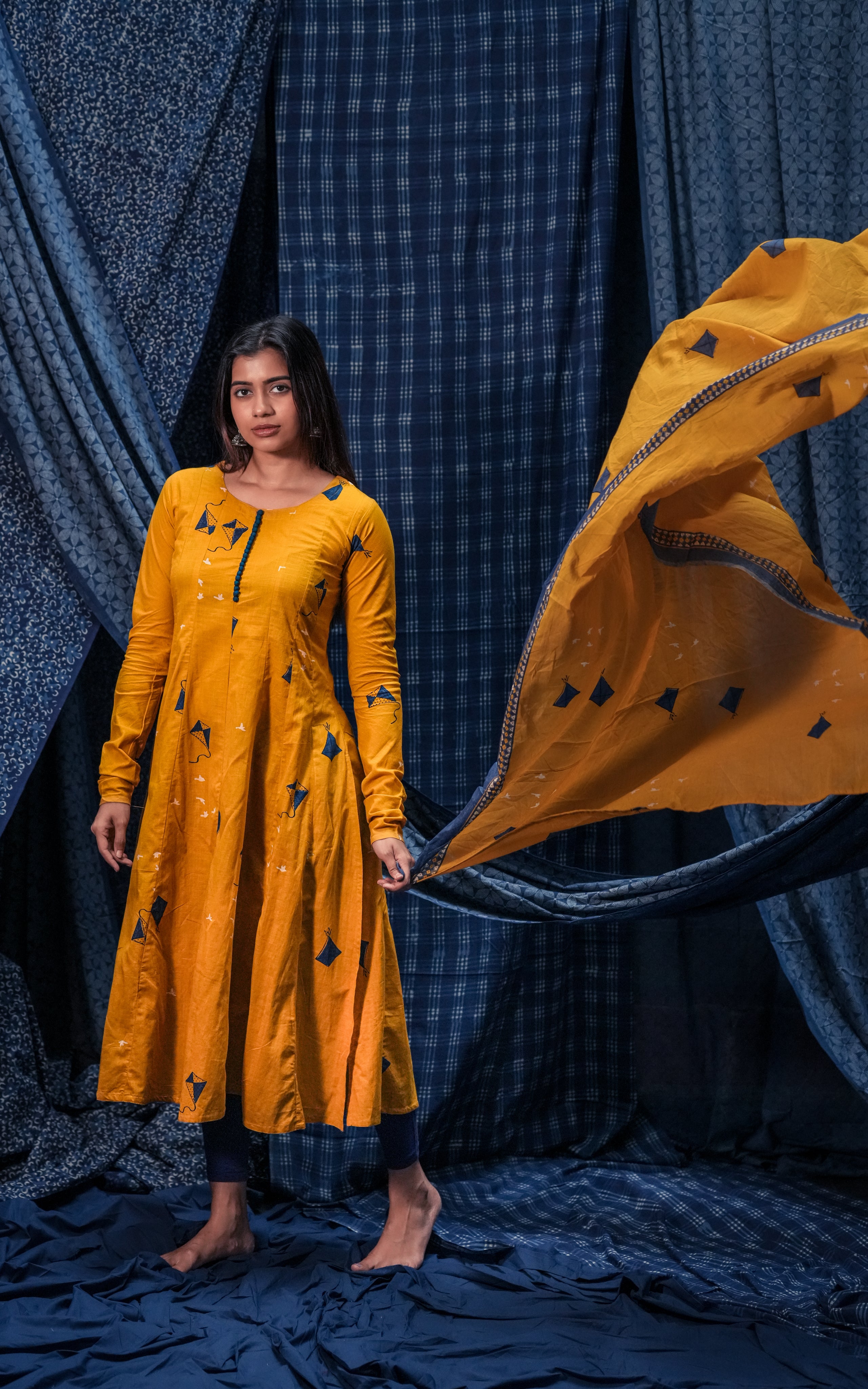 Kite Yellow (Kurti+Dupatta)