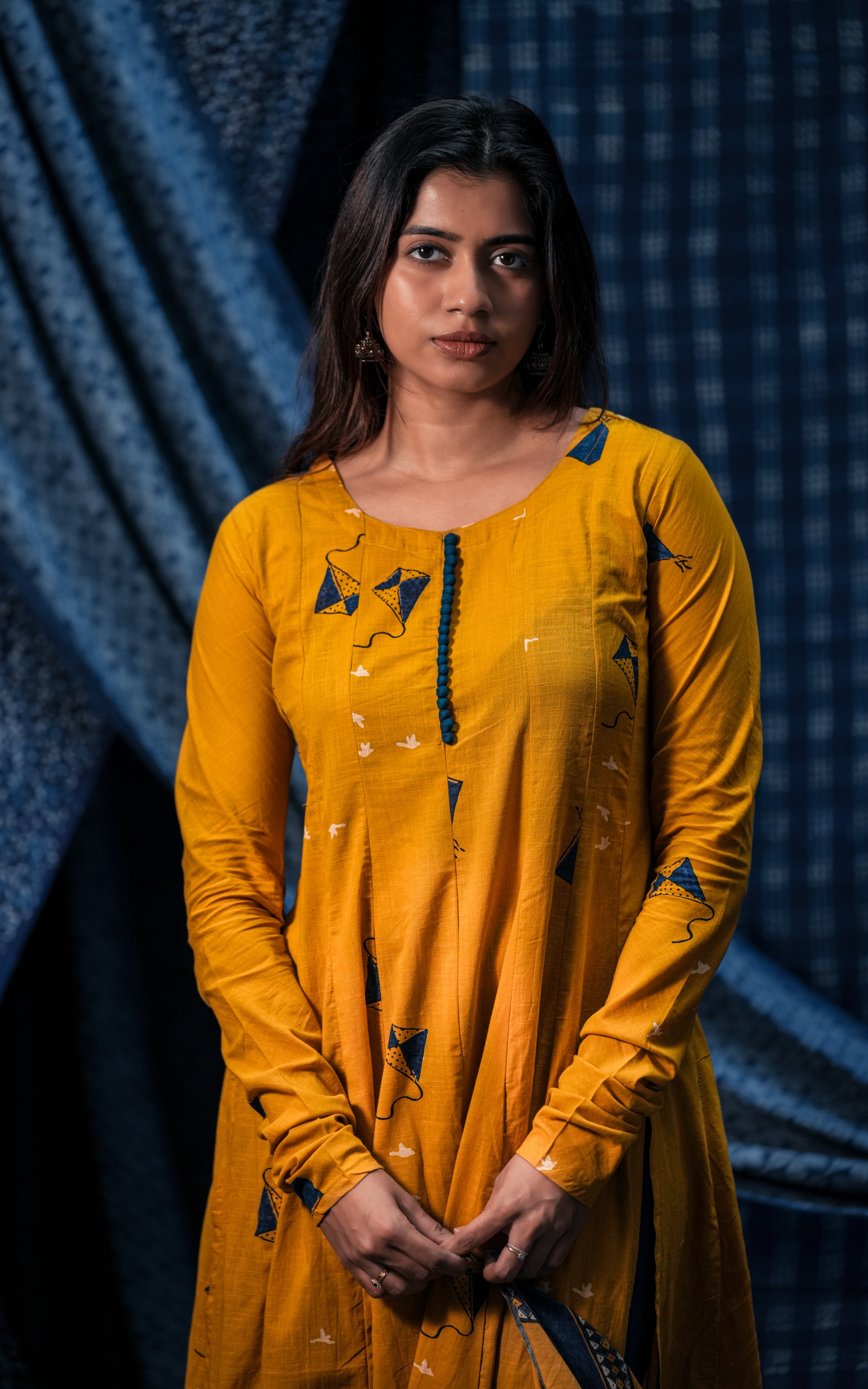 Kite Yellow 3/4th Sleeve (Kurti+Dupatta)