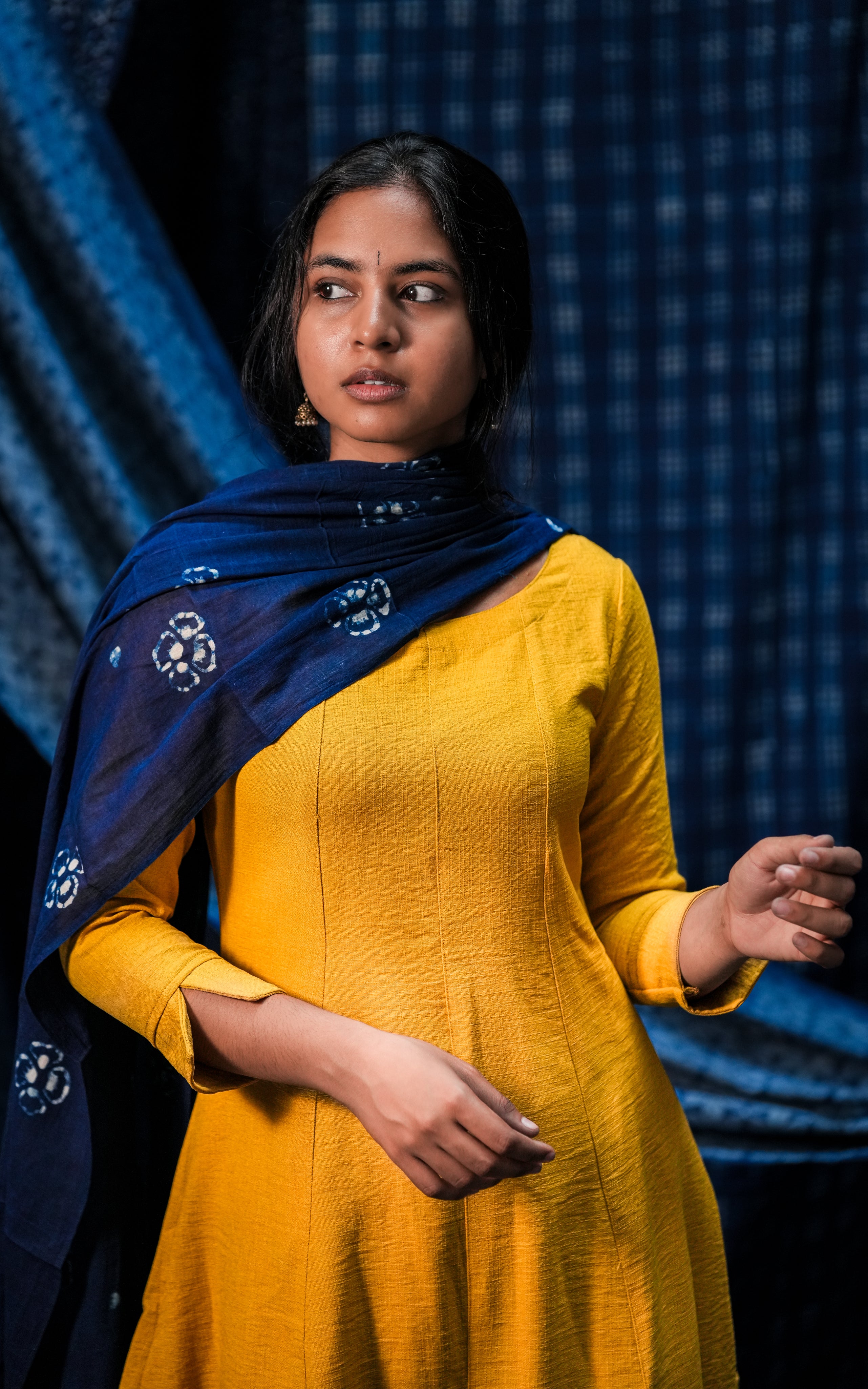 Indigo Yellove (Kurti+Pant+Dupatta)