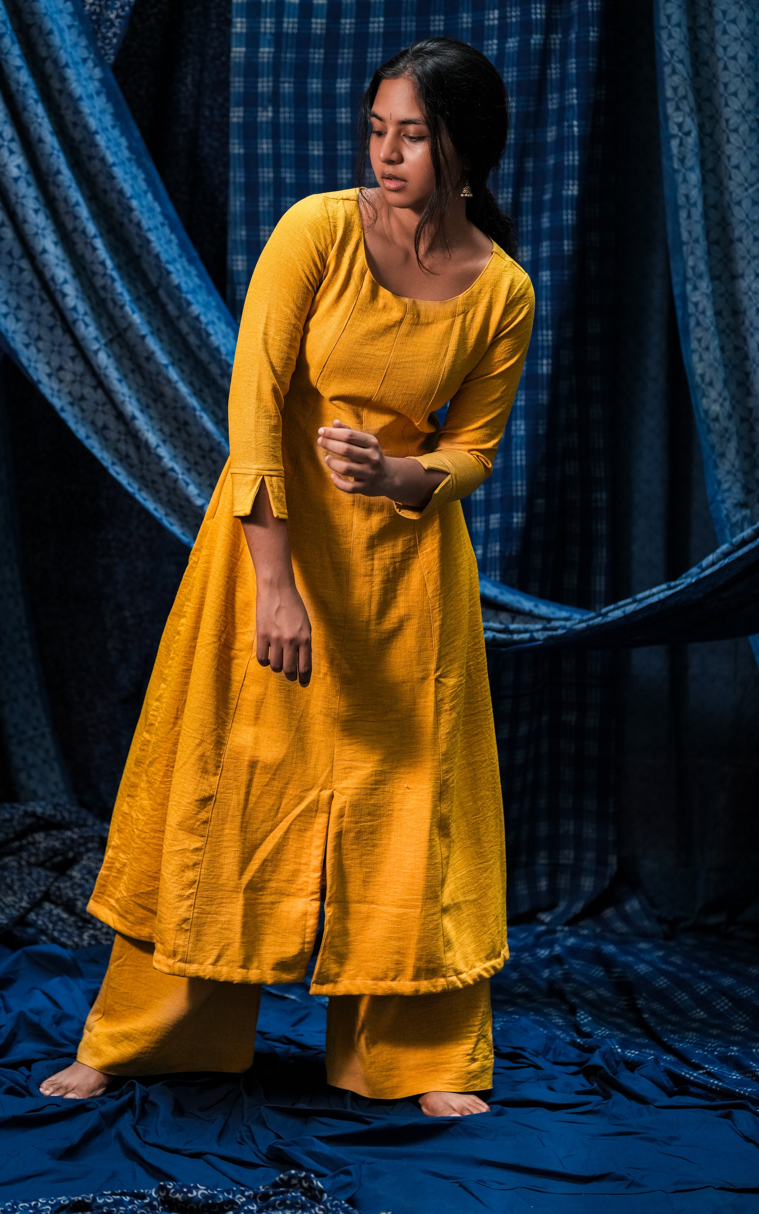 Indigo Yellove (Kurti+Pant+Dupatta)