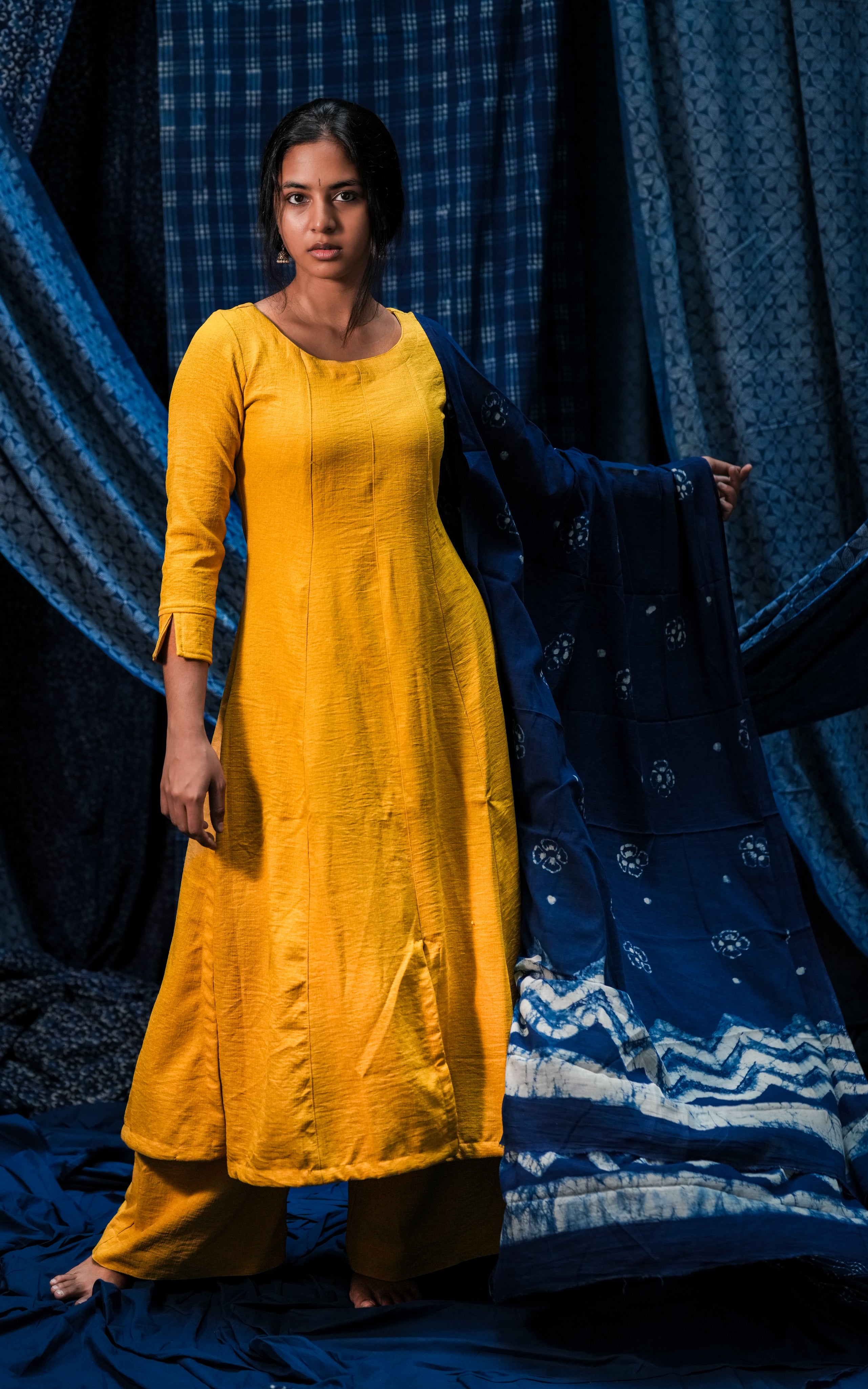 Indigo Yellove (Kurti+Pant+Dupatta)