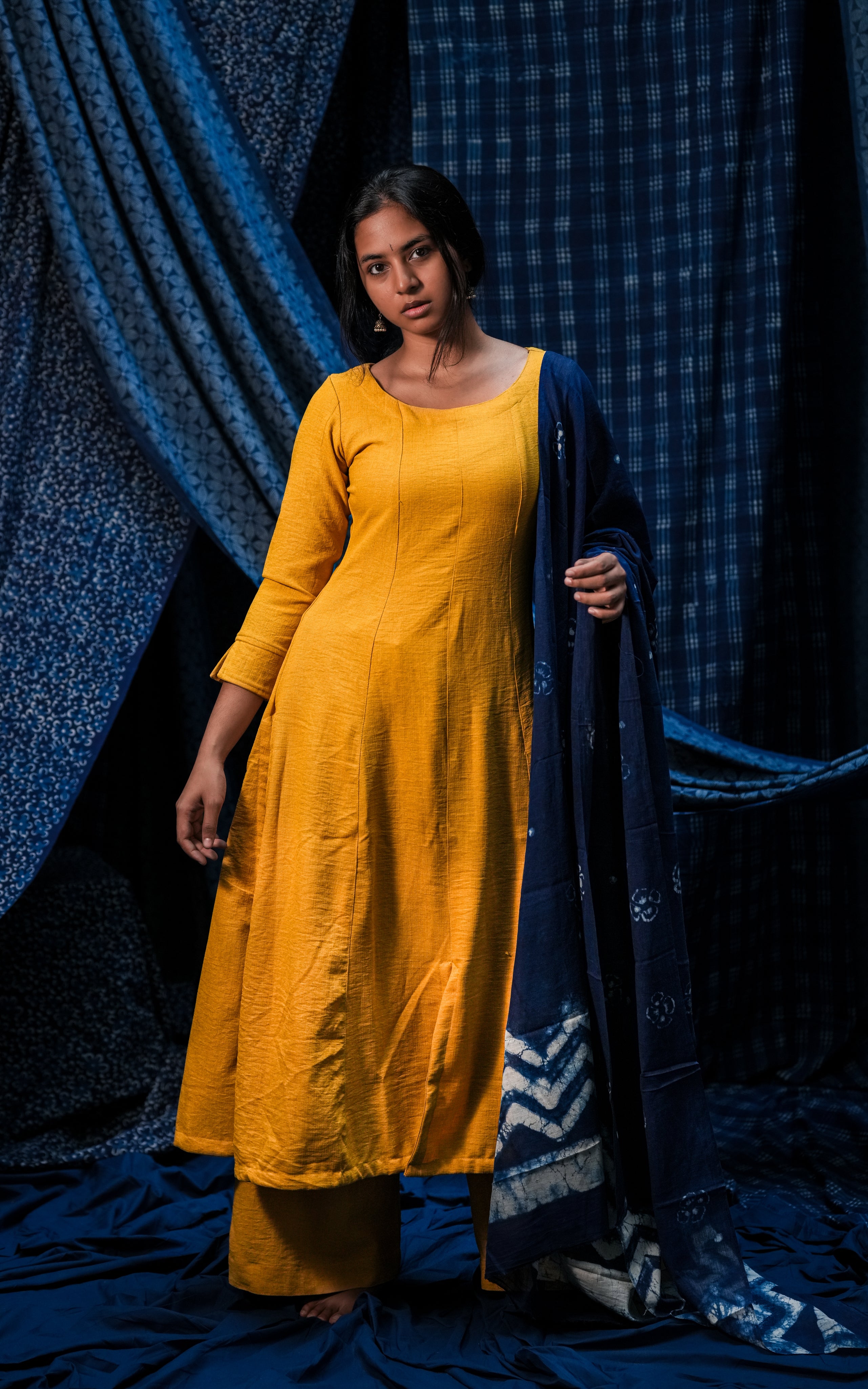 Indigo Yellove (Kurti+Pant+Dupatta)