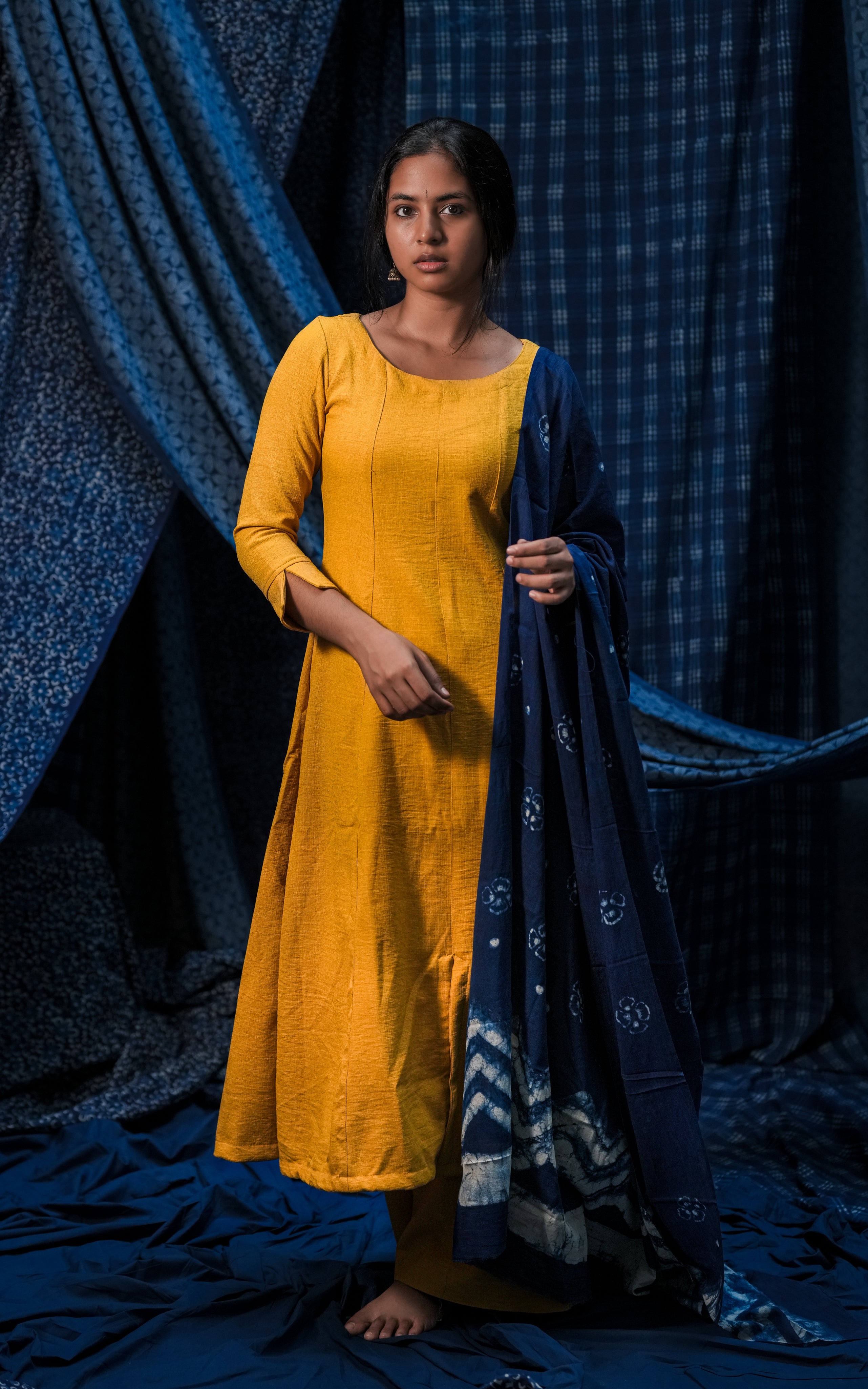 Indigo Yellove (Kurti+Pant+Dupatta)