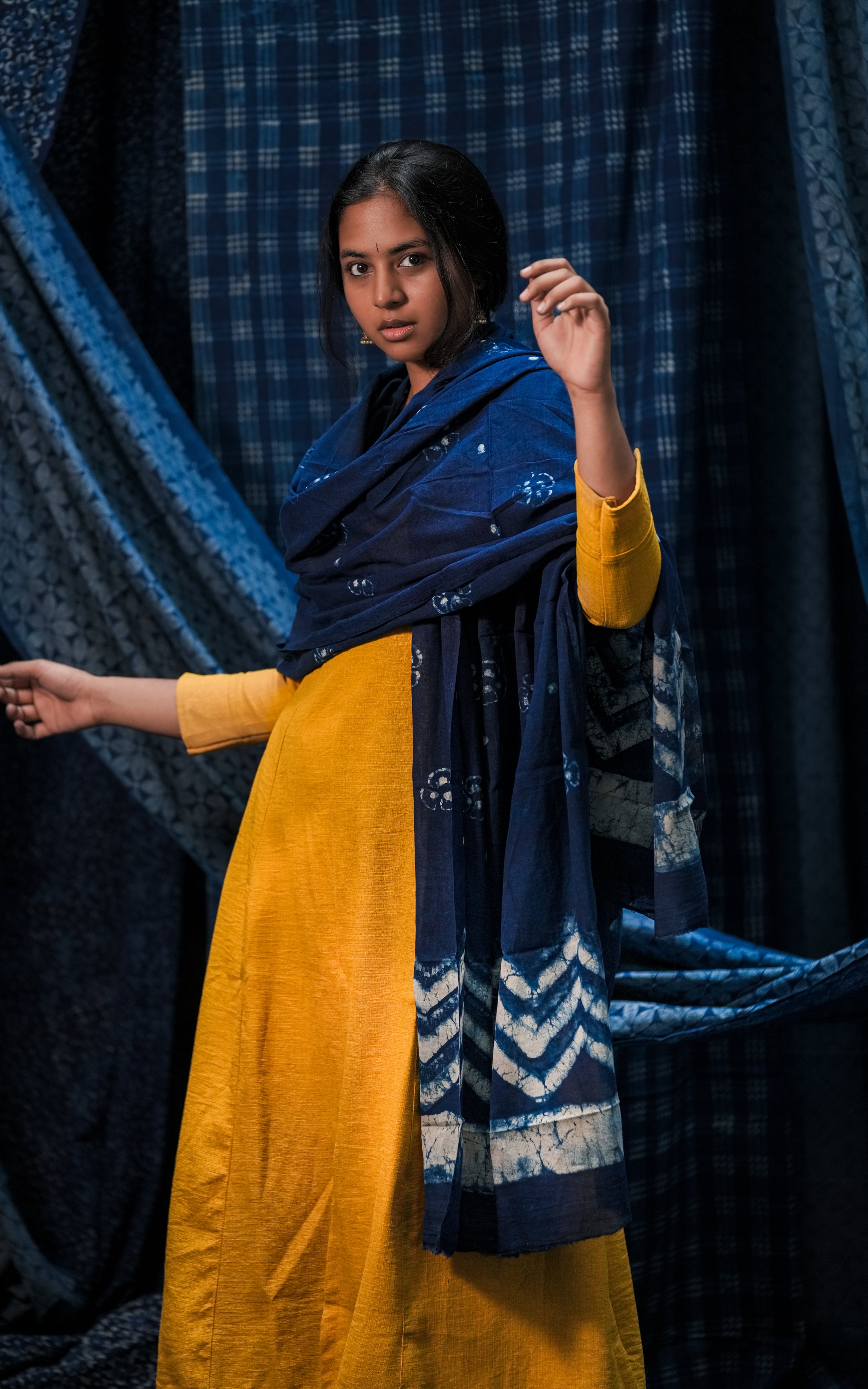 Indigo Yellove (Kurti+Pant+Dupatta)
