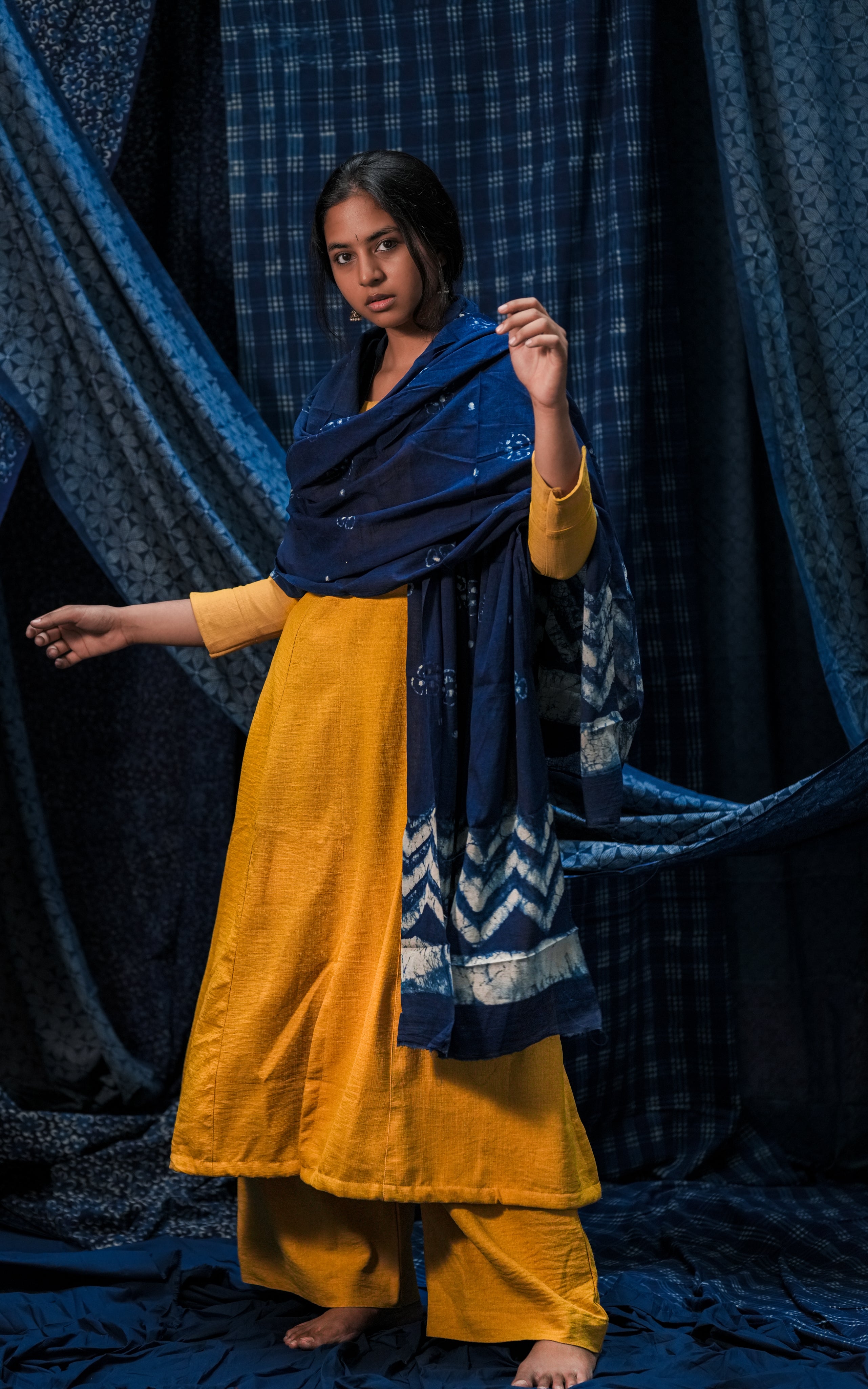 Indigo Yellove (Kurti+Pant+Dupatta)