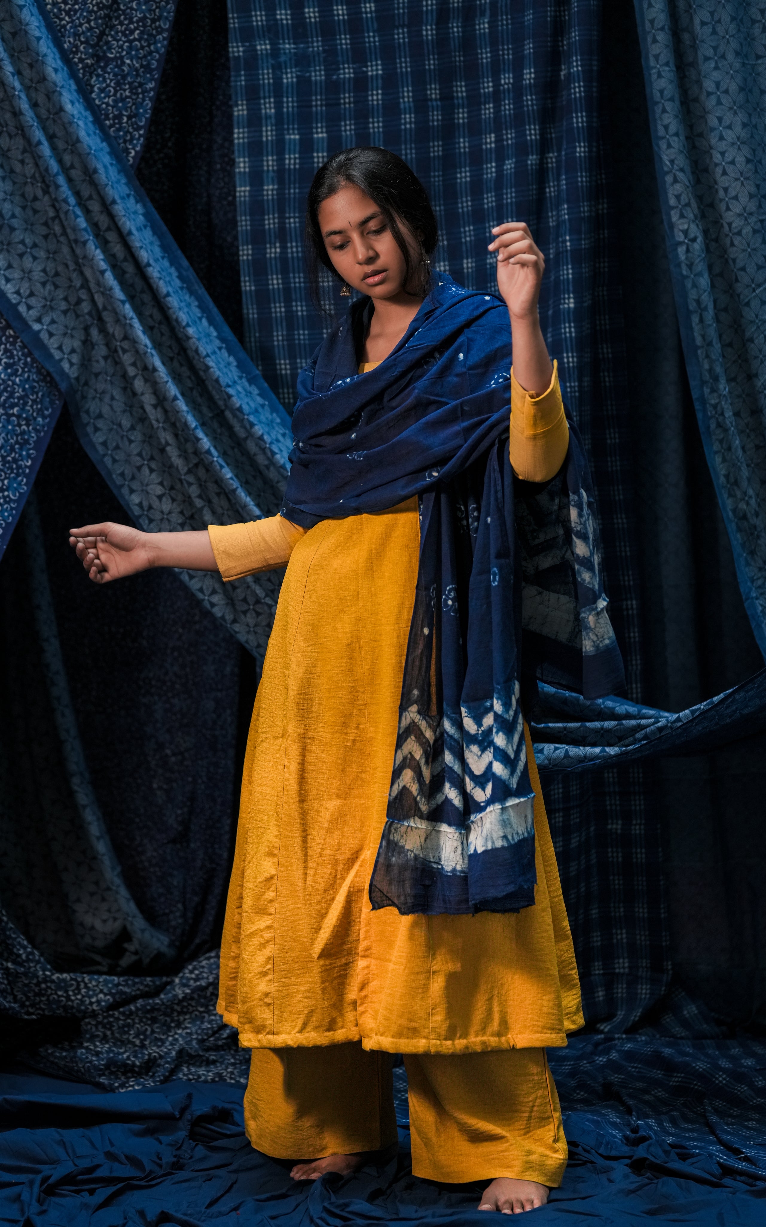 Indigo Yellove (Kurti+Pant+Dupatta)