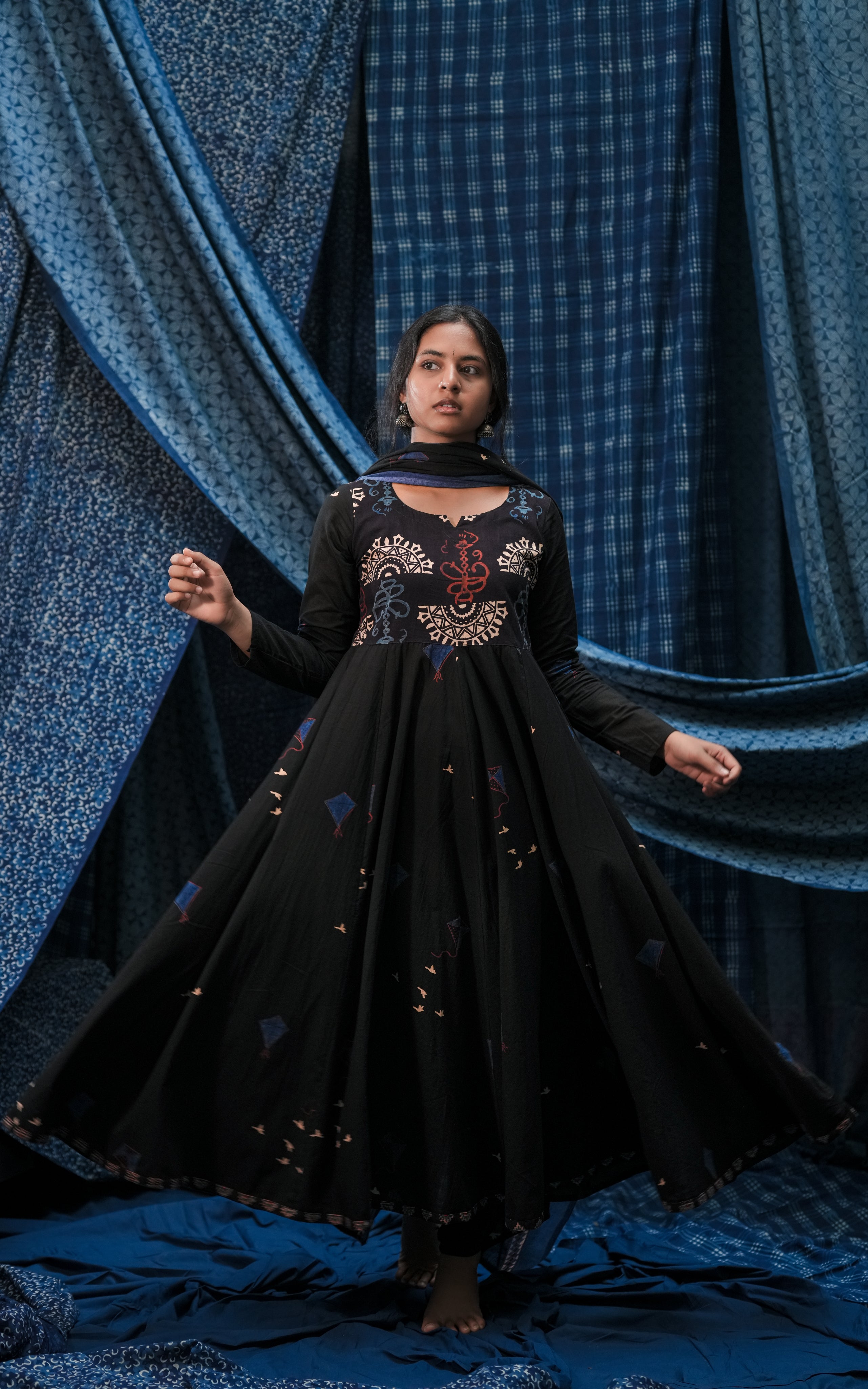 Kite Black (Kurti+Dupatta)