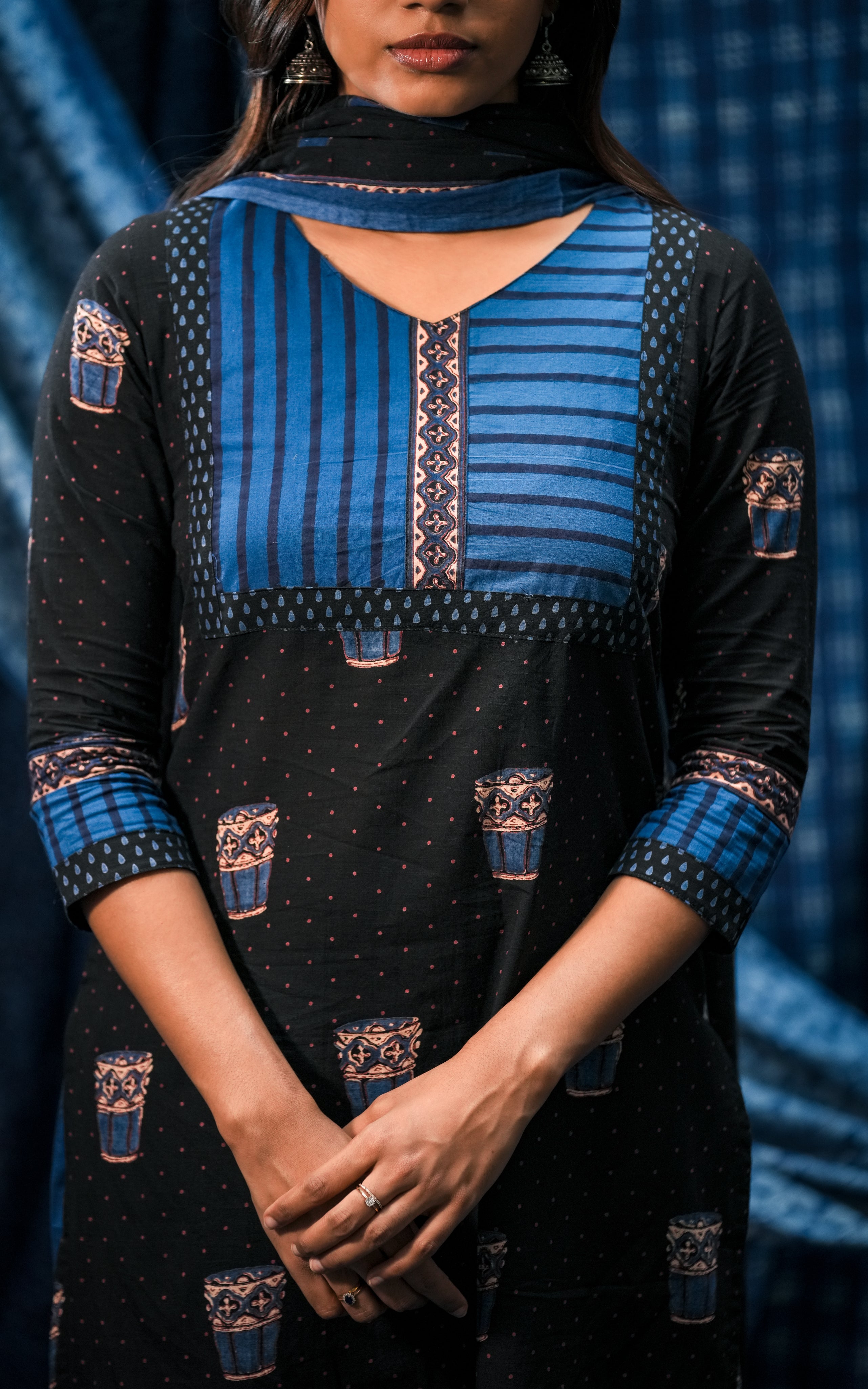 Chai Black (Kurti+Pant+Dupatta)