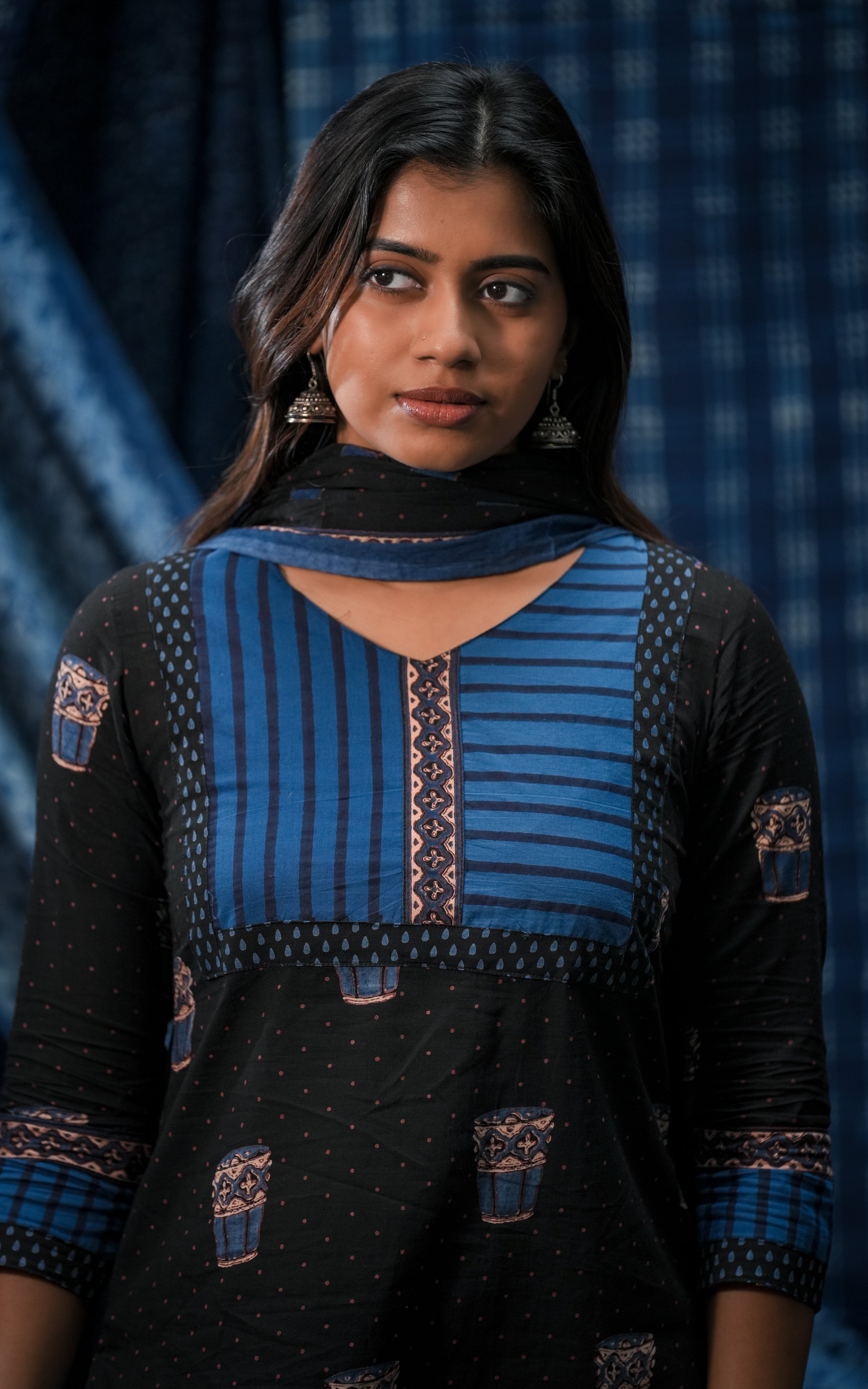 Chai Black (Kurti+Pant+Dupatta)