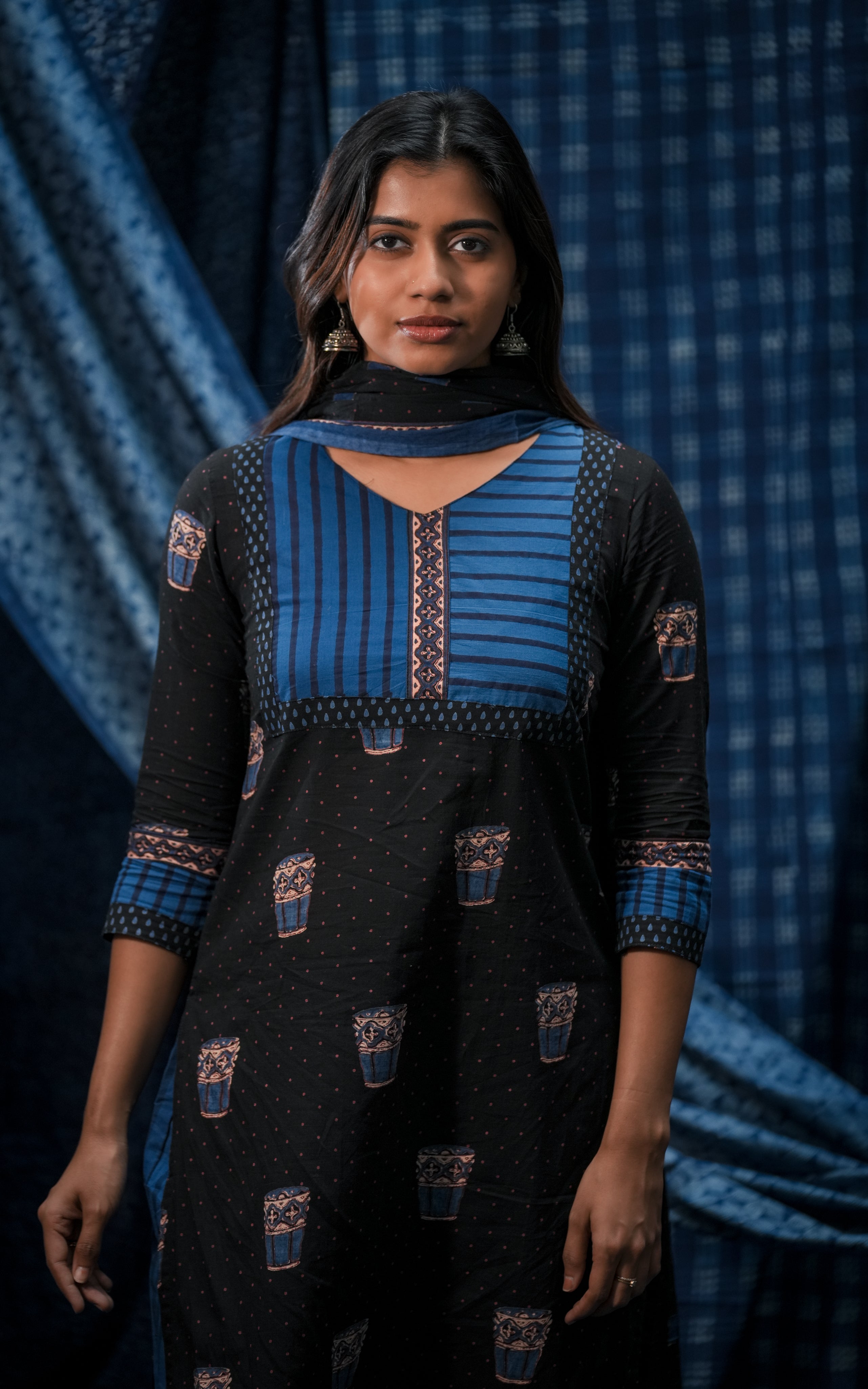 Chai Black (Kurti+Pant+Dupatta)