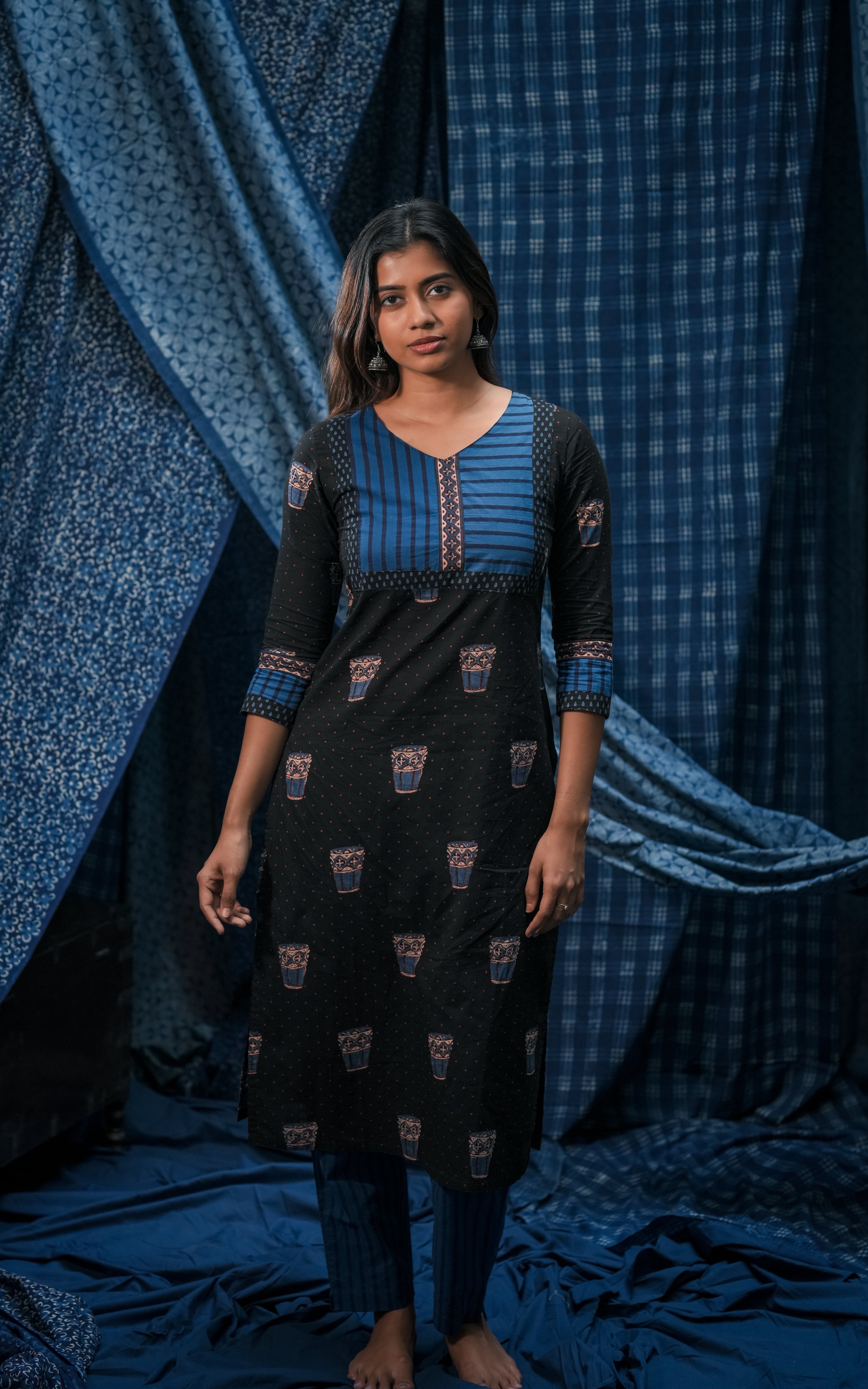 Chai Black (Kurti+Pant+Dupatta)