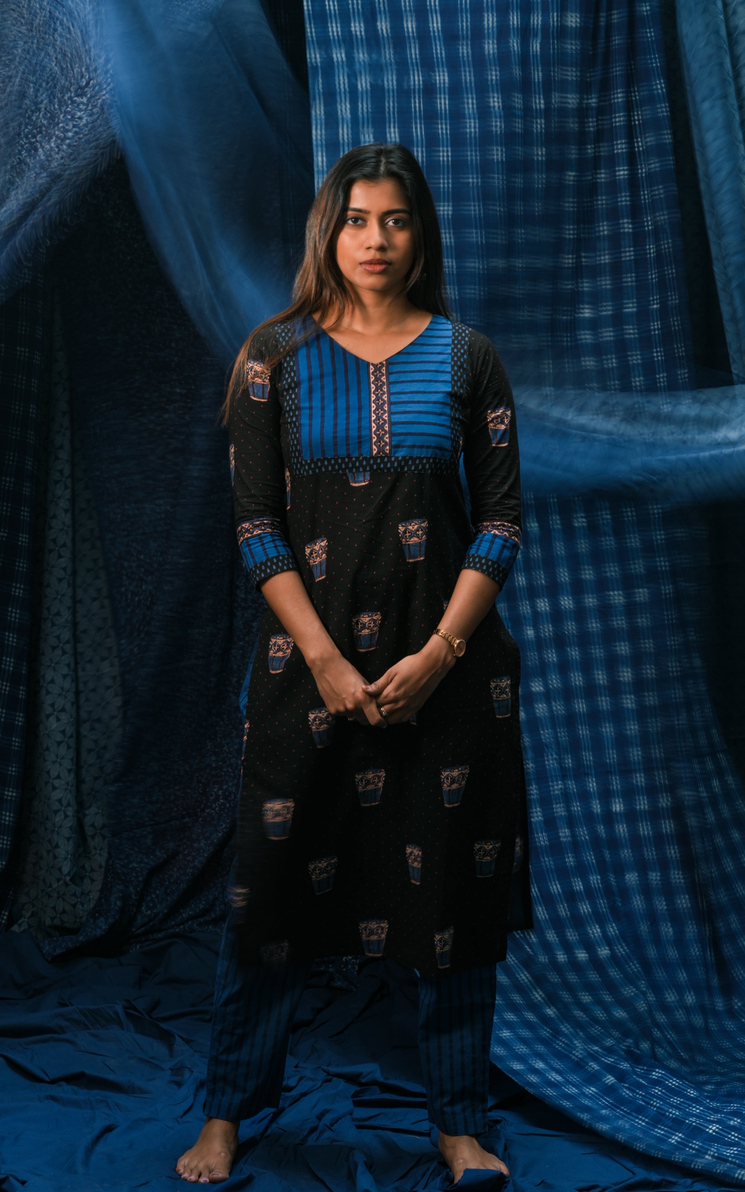 Chai Black (Kurti+Pant+Dupatta)