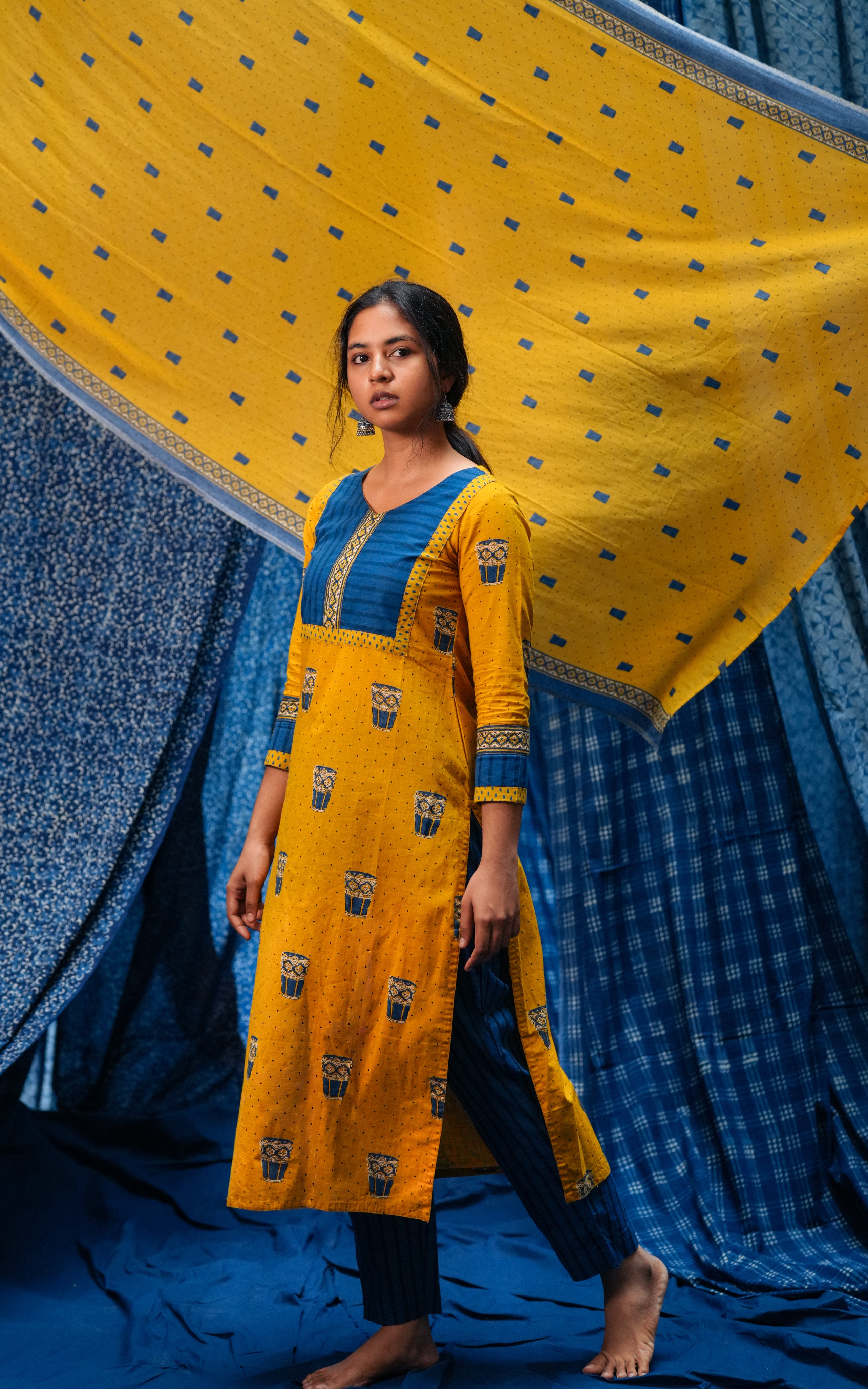 Chai Yellow (Kurti+Pant+Dupatta)