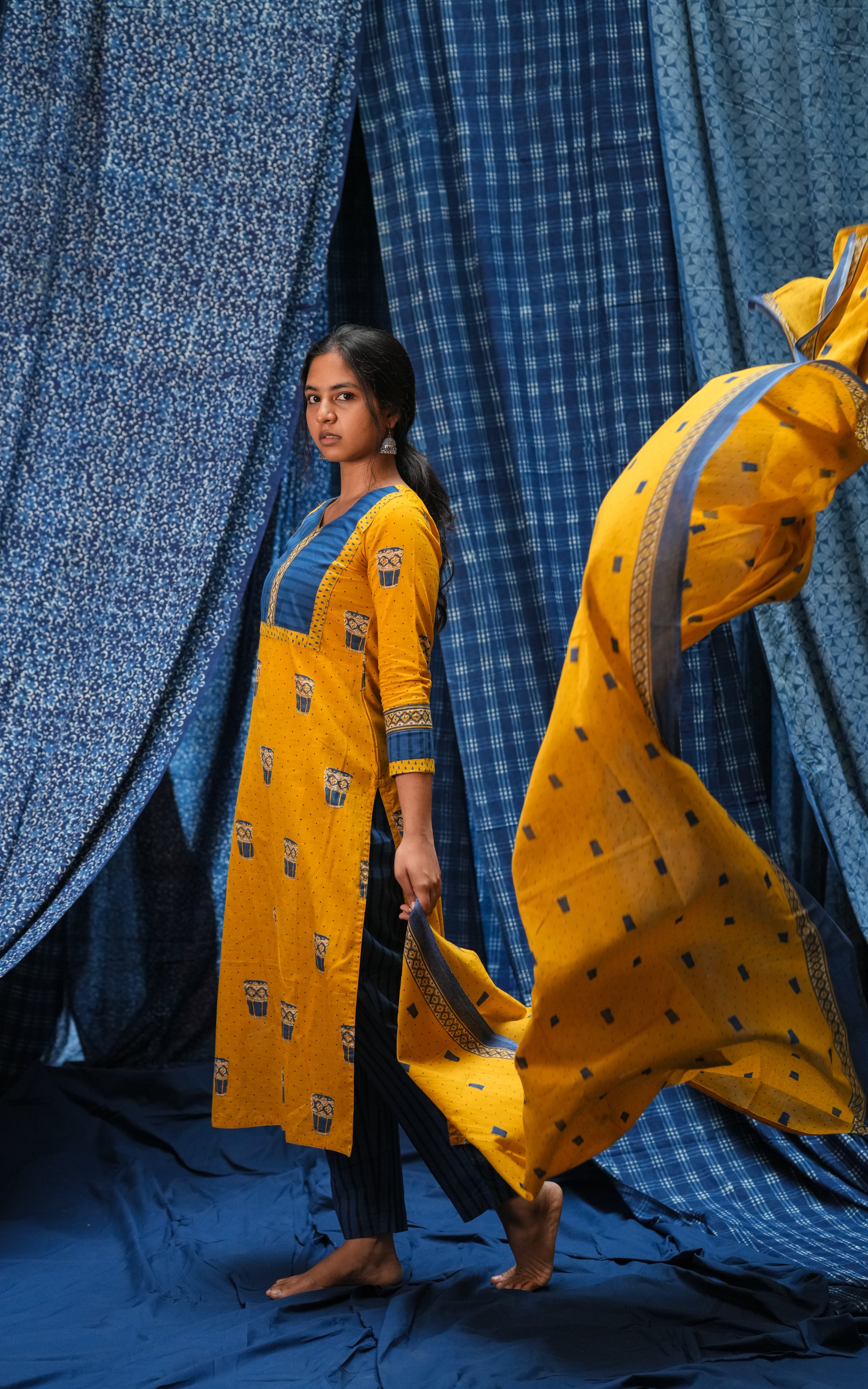 Chai Yellow (Kurti+Pant+Dupatta)