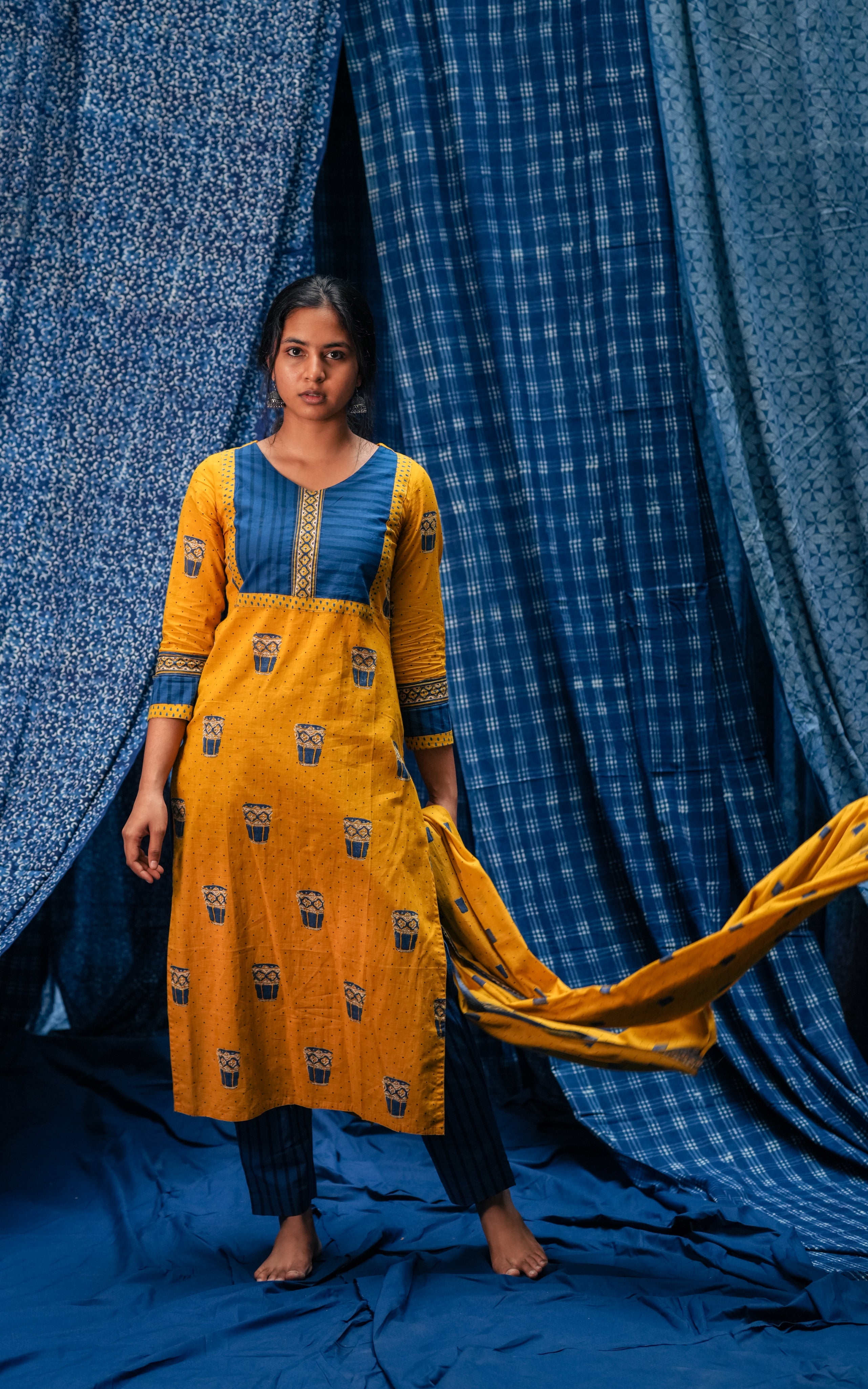 Chai Yellow (Kurti+Pant+Dupatta)