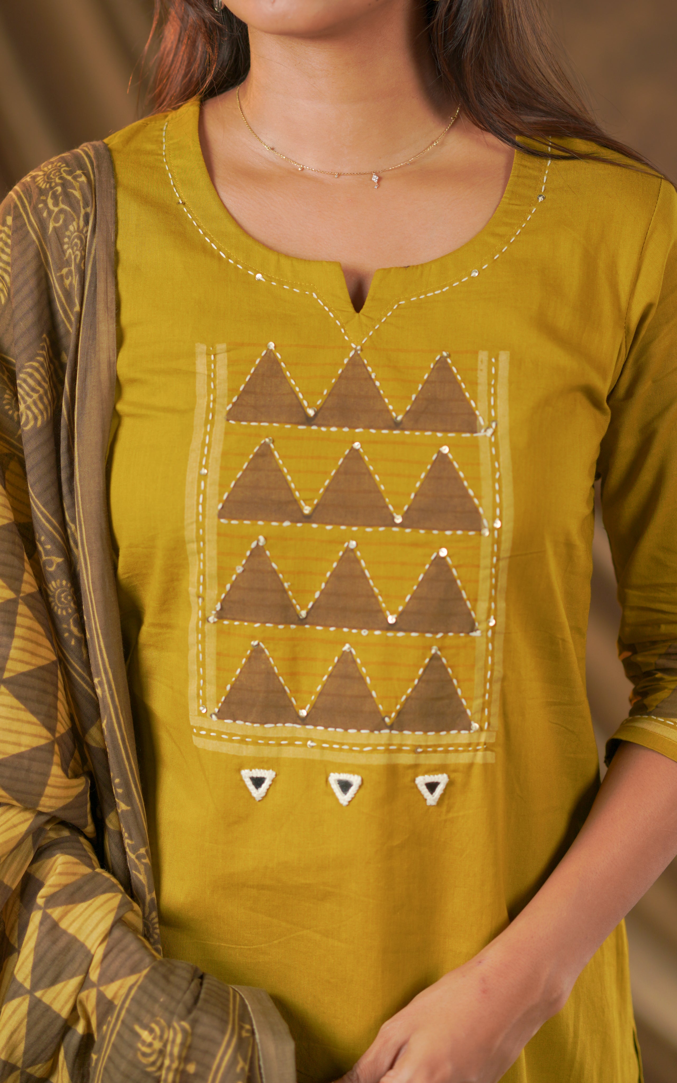 Rubashree Handblock (Kurti+Pant+Dupatta)