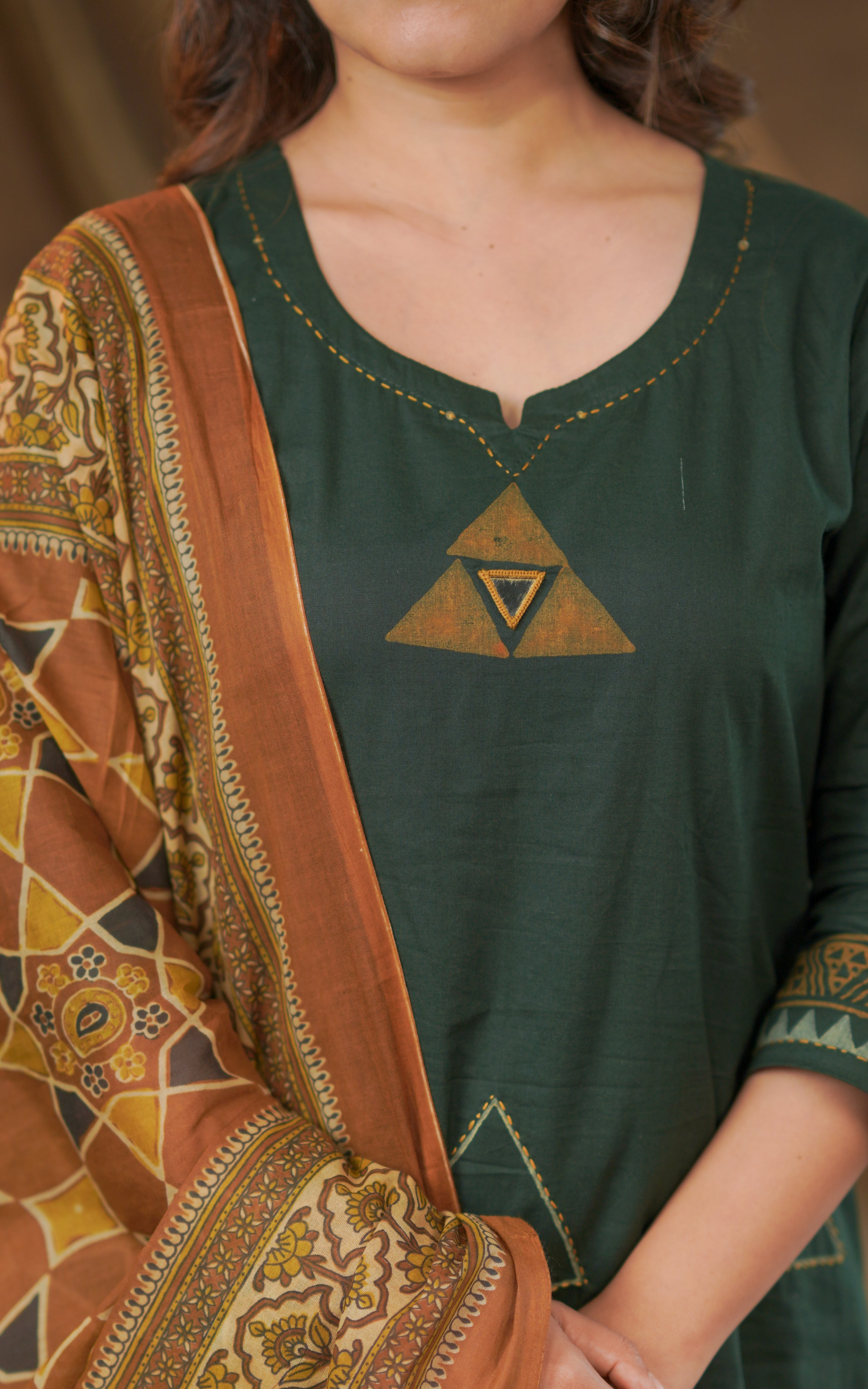 Jivika Handblock (Kurti+Pant+Dupatta)