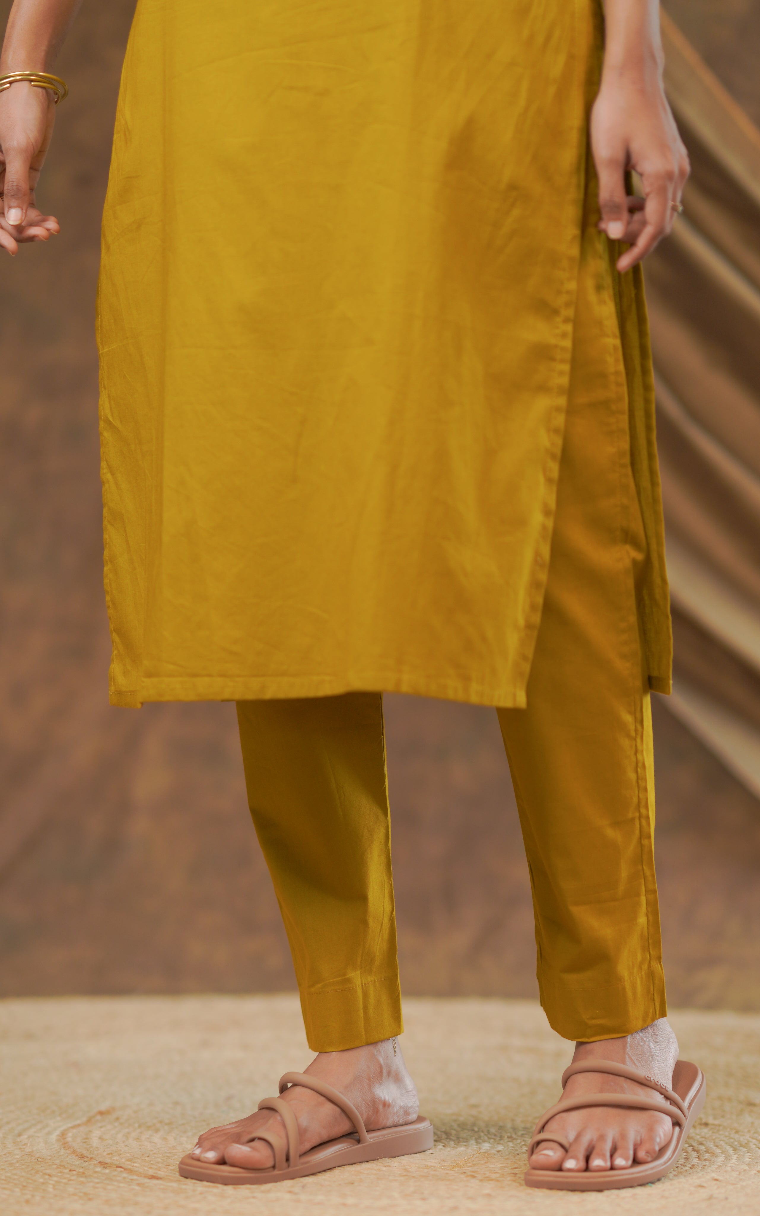 Cotton straight cut kurti sets