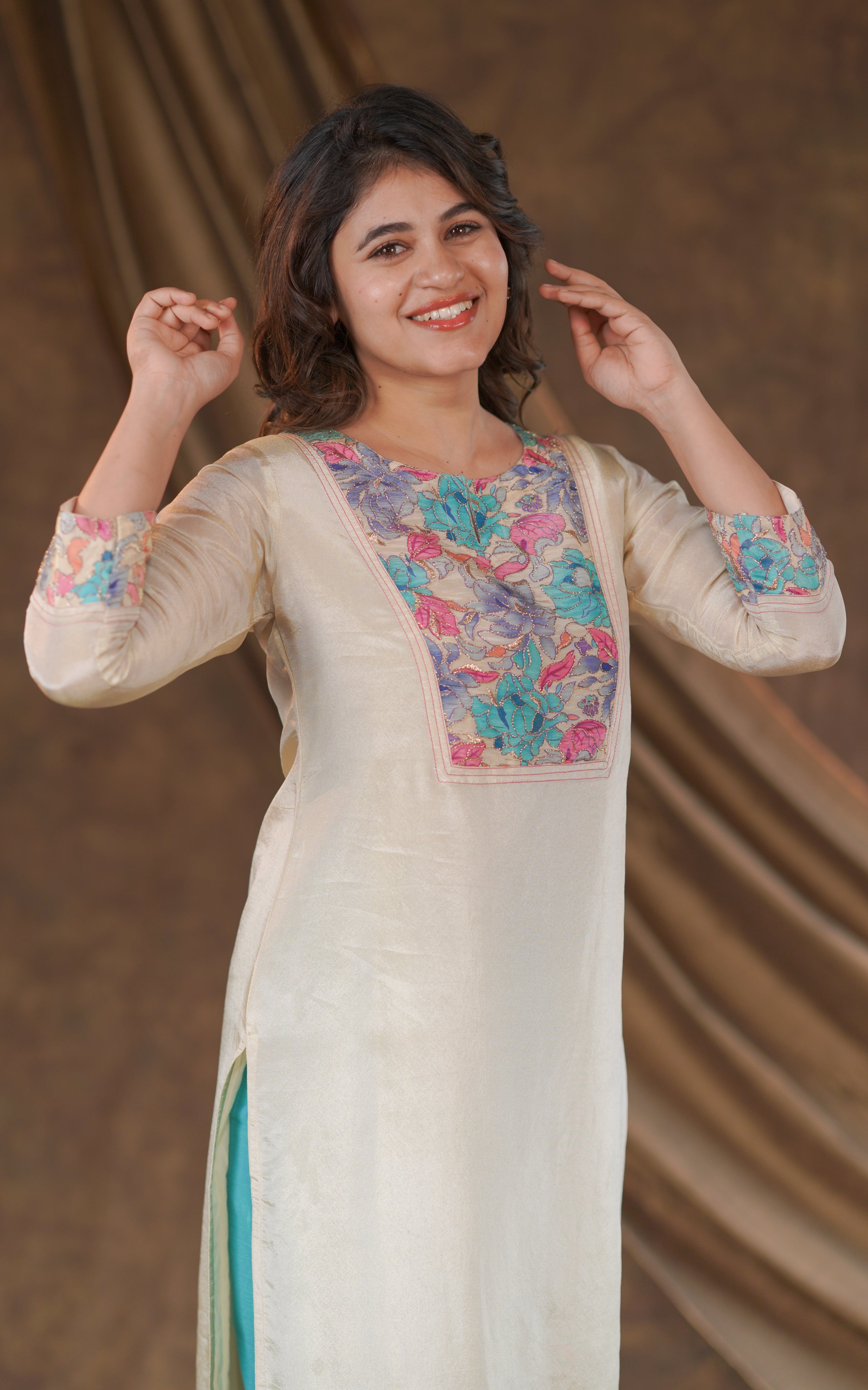 3/4th straight cut kurti for women