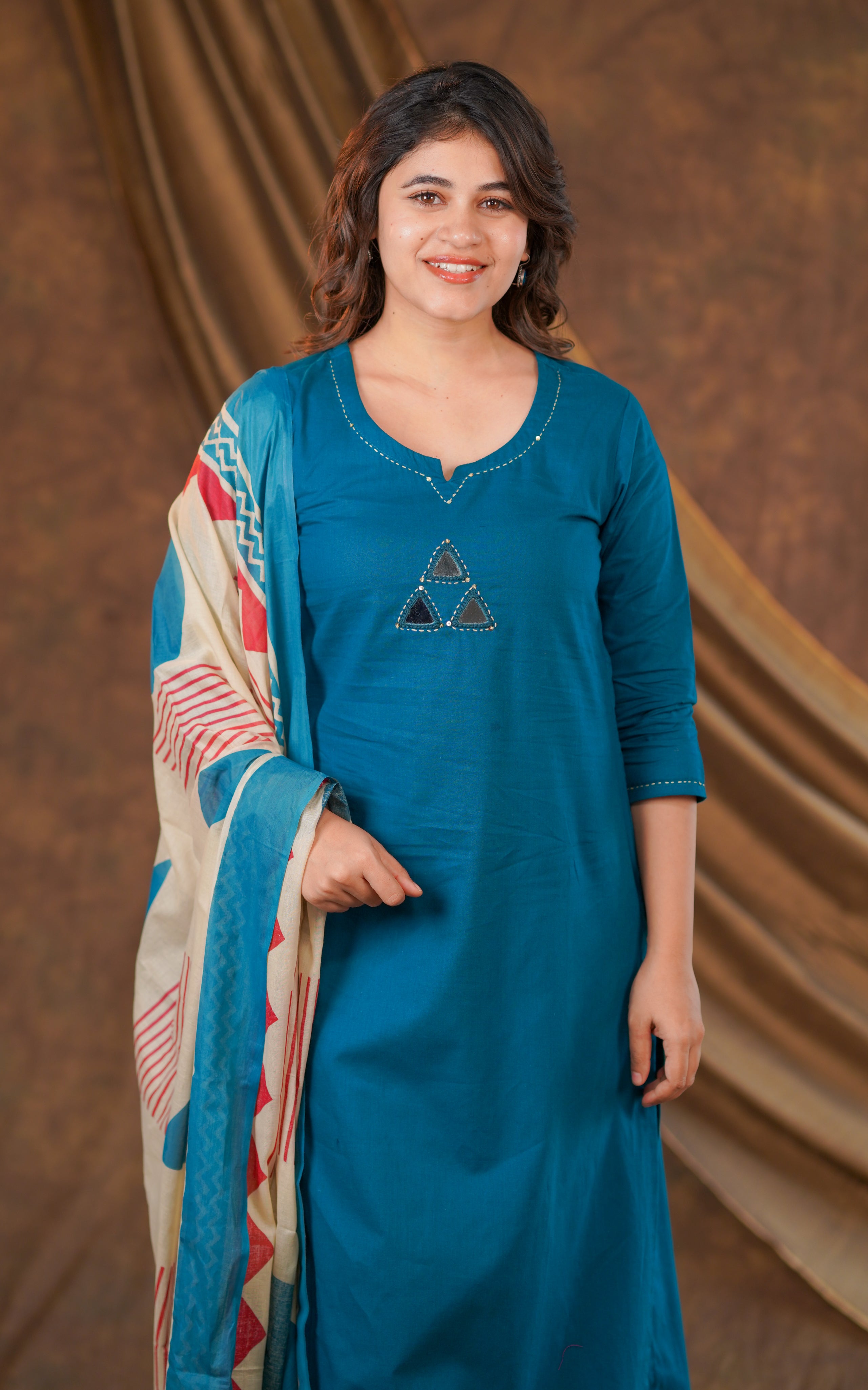 Yelira Handblock (Kurti+Pant+Dupatta)