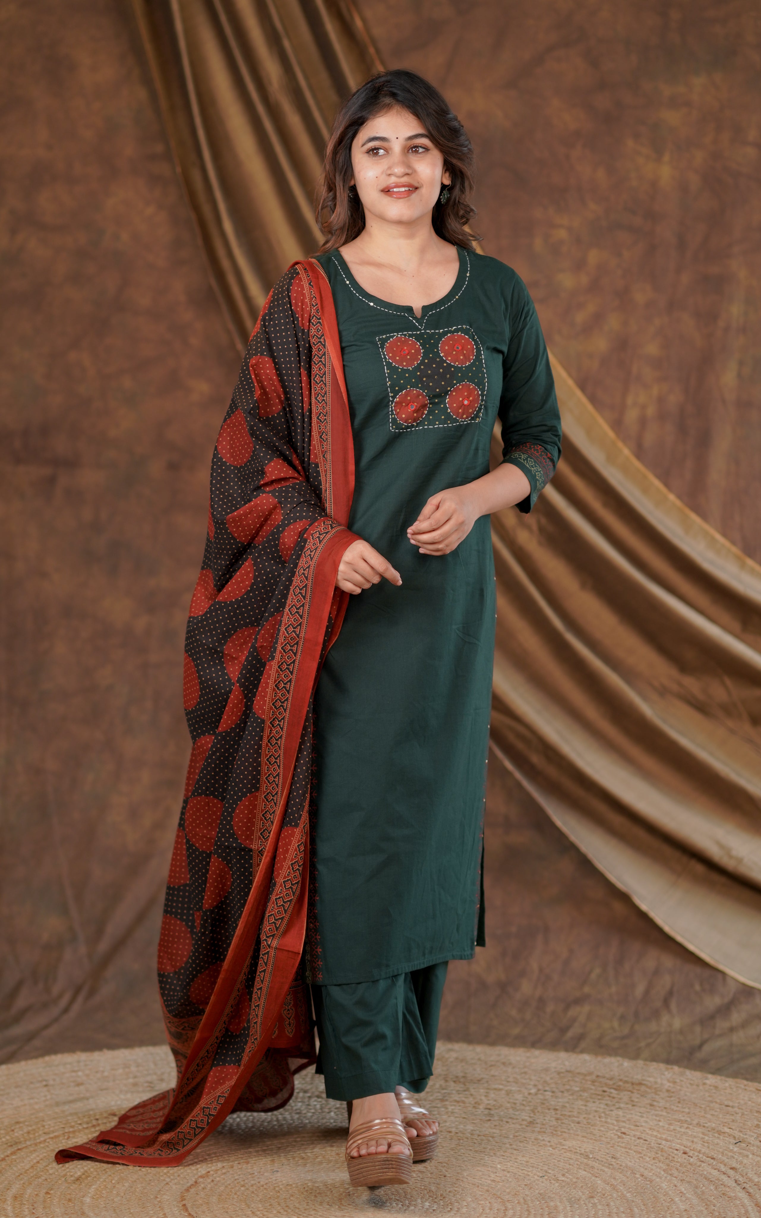 Arasi Handblock (Kurti+Pant+Dupatta)