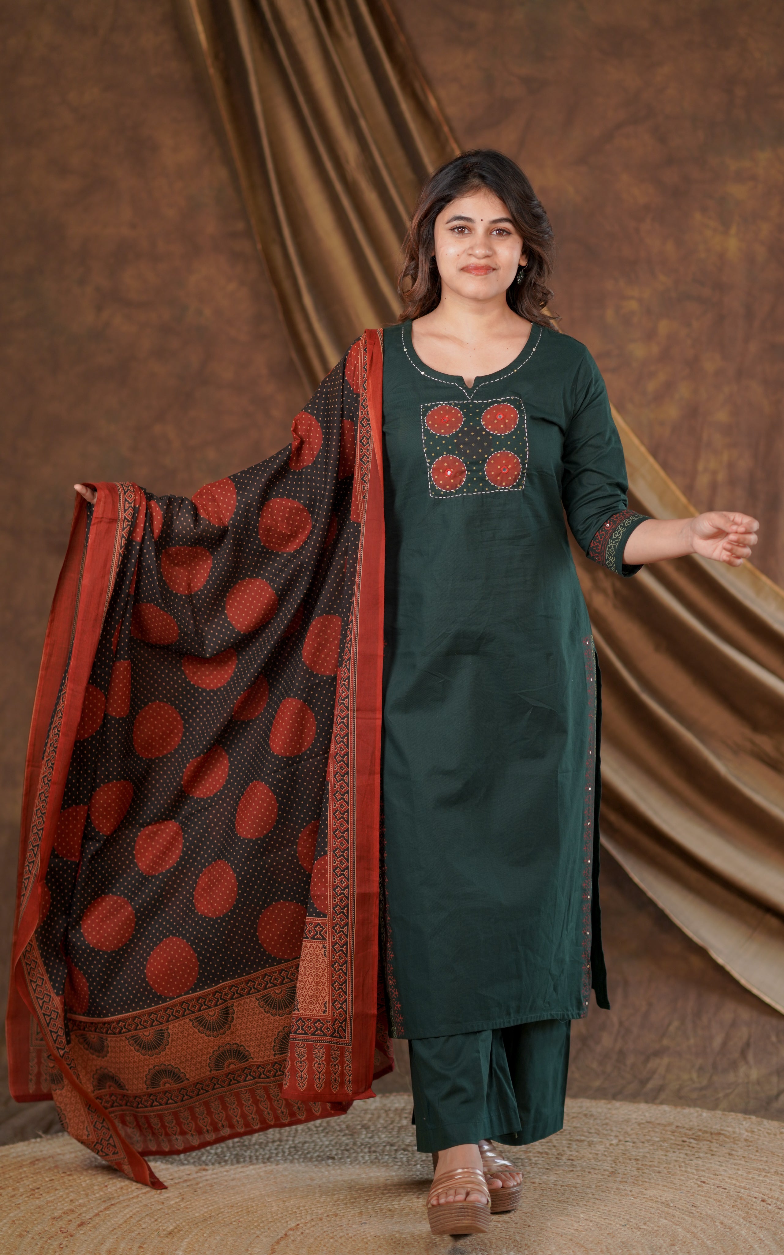 Arasi Handblock (Kurti+Pant+Dupatta)