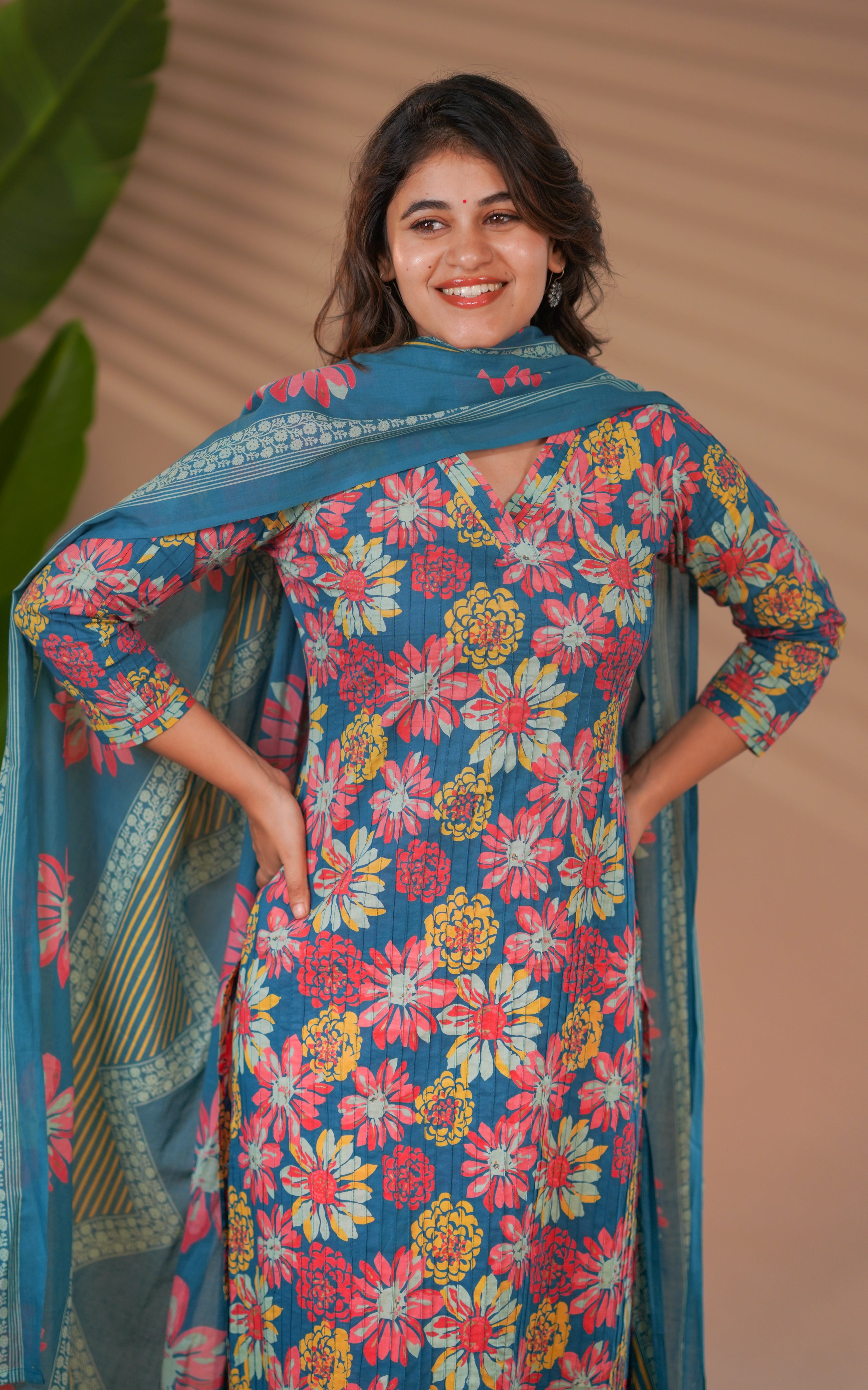 3/4th sleeve kurti for women