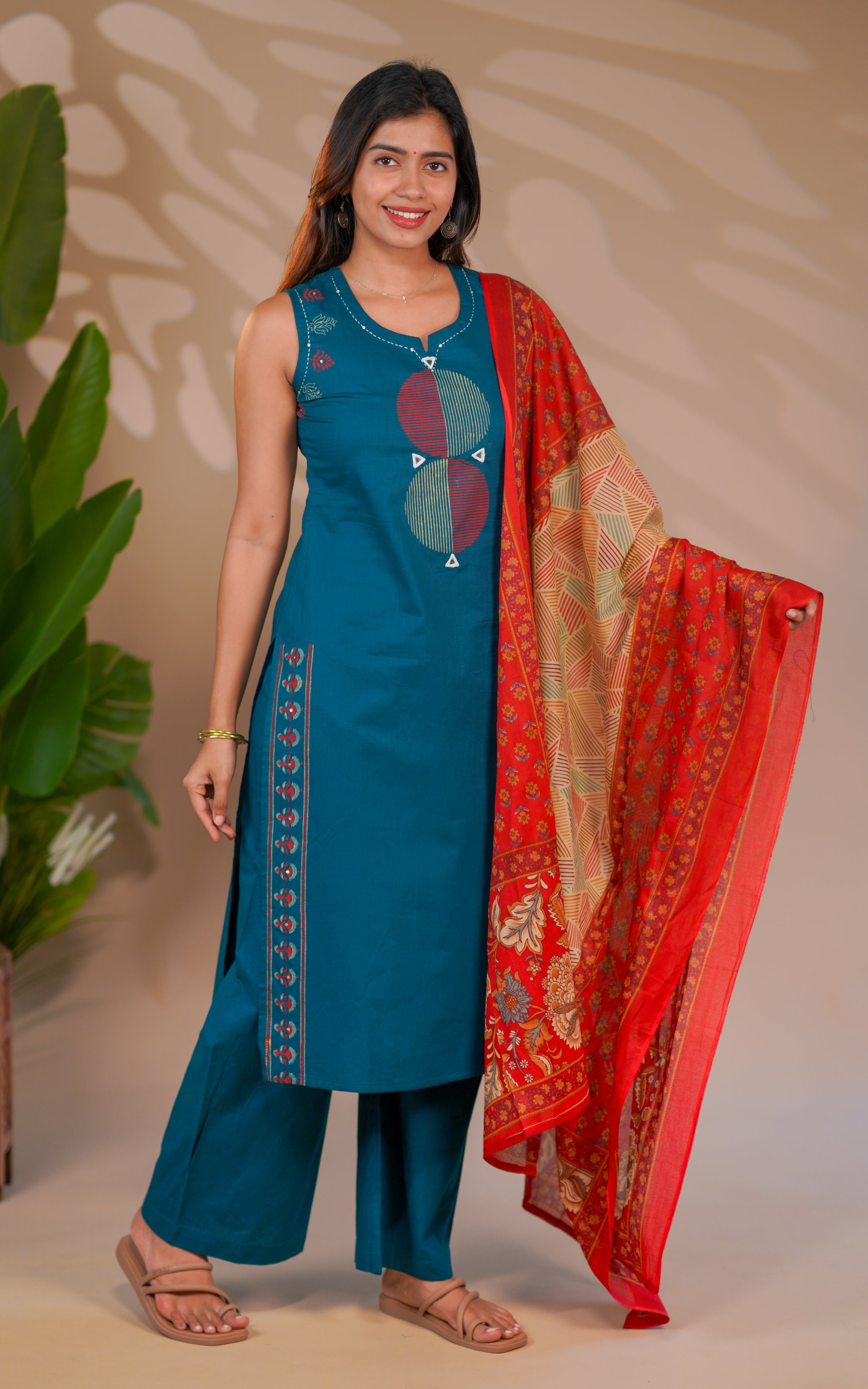 Lincy Handblock (Kurti+Pant+Dupatta)