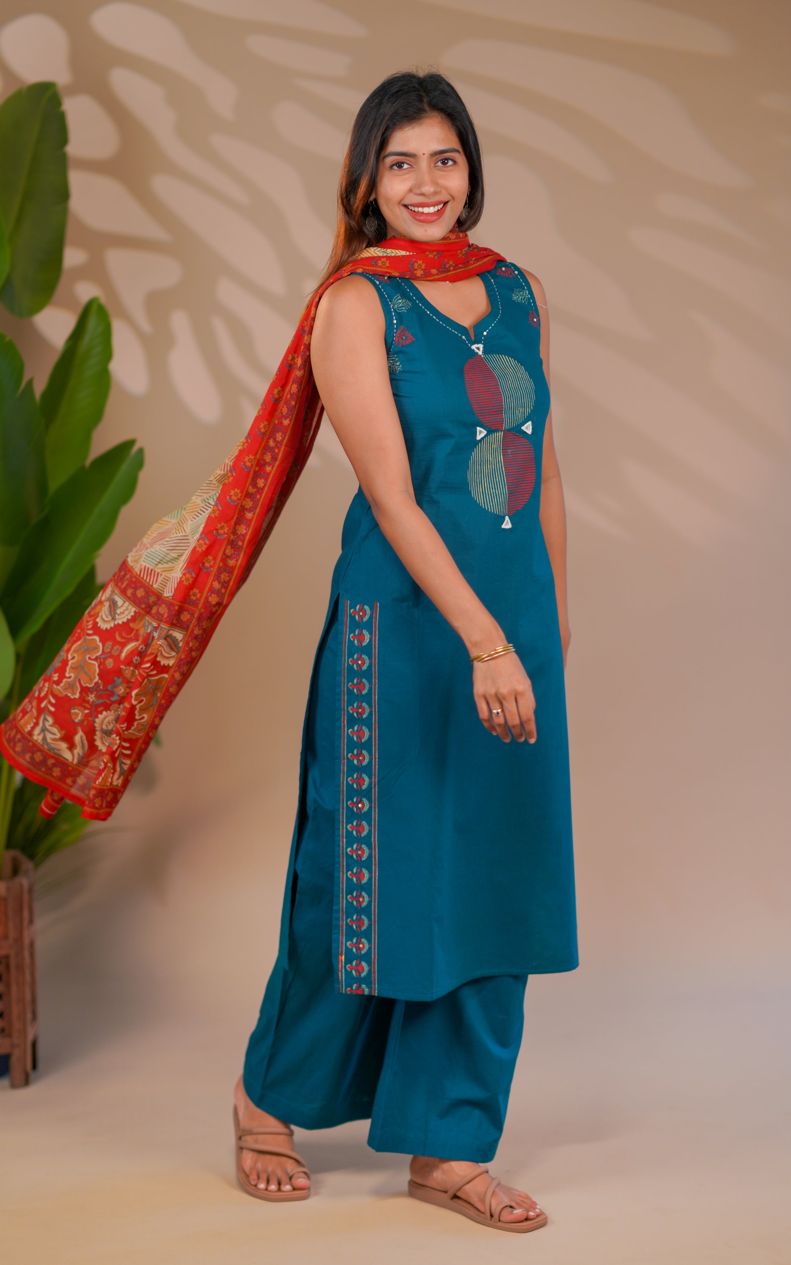 Lincy Handblock (Kurti+Pant+Dupatta)