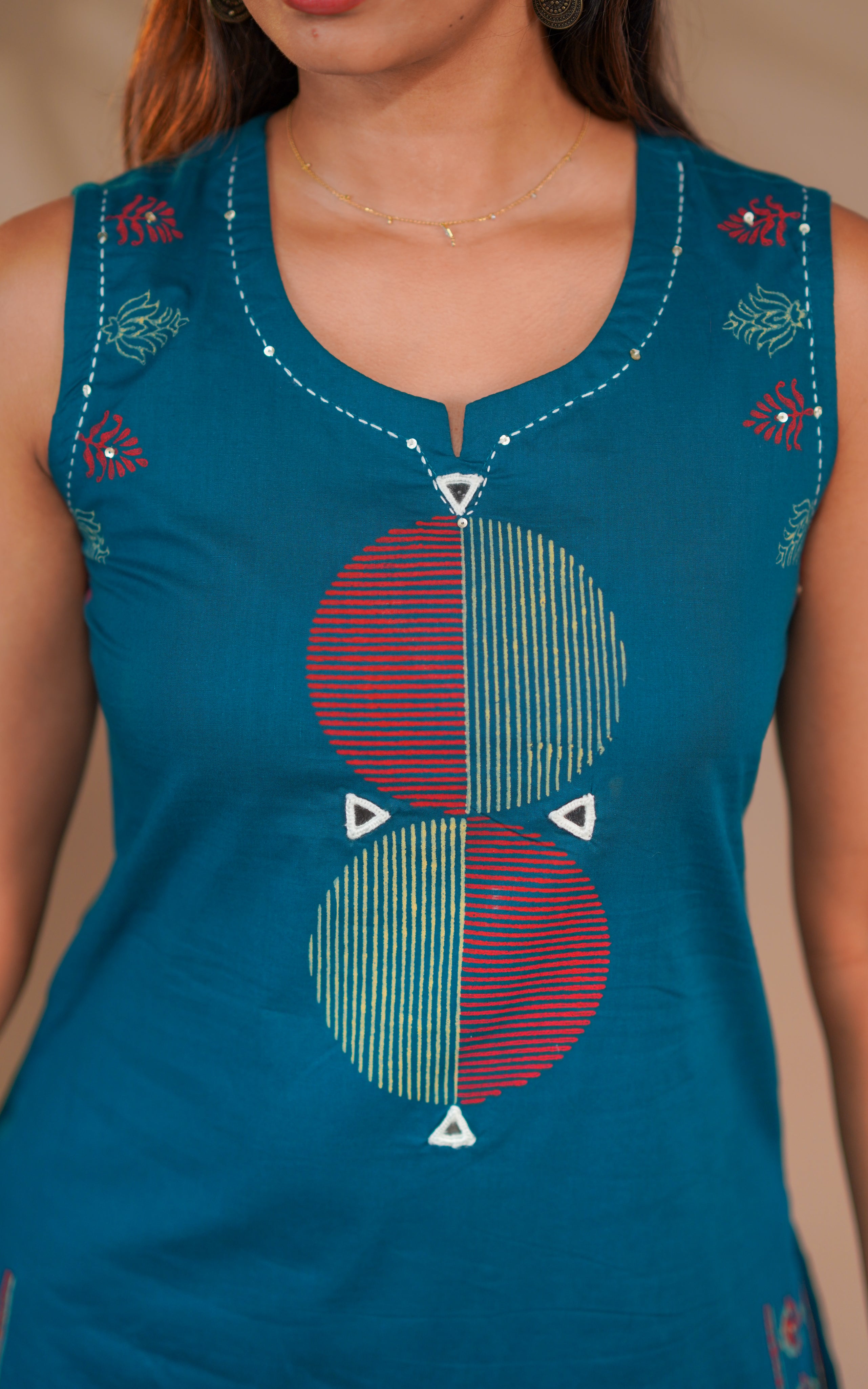 Lincy Handblock (Kurti+Pant+Dupatta)