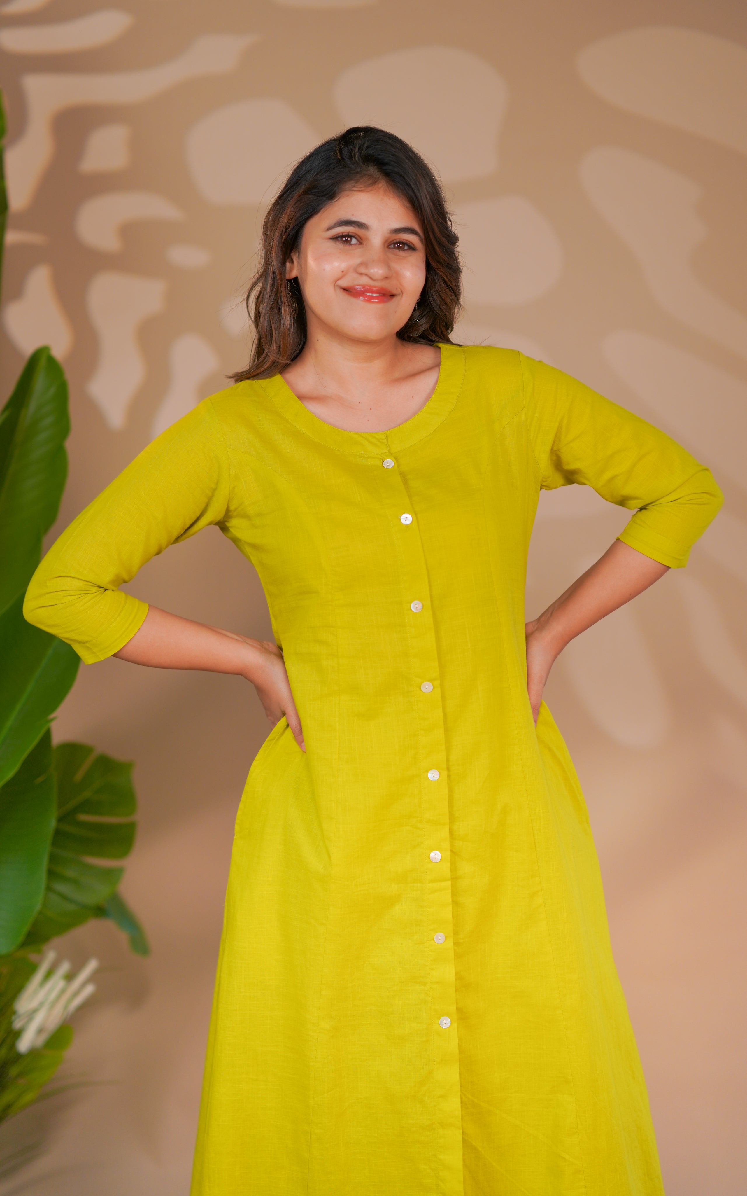 Vikashini Lime Yellow (Kurti+Pant)