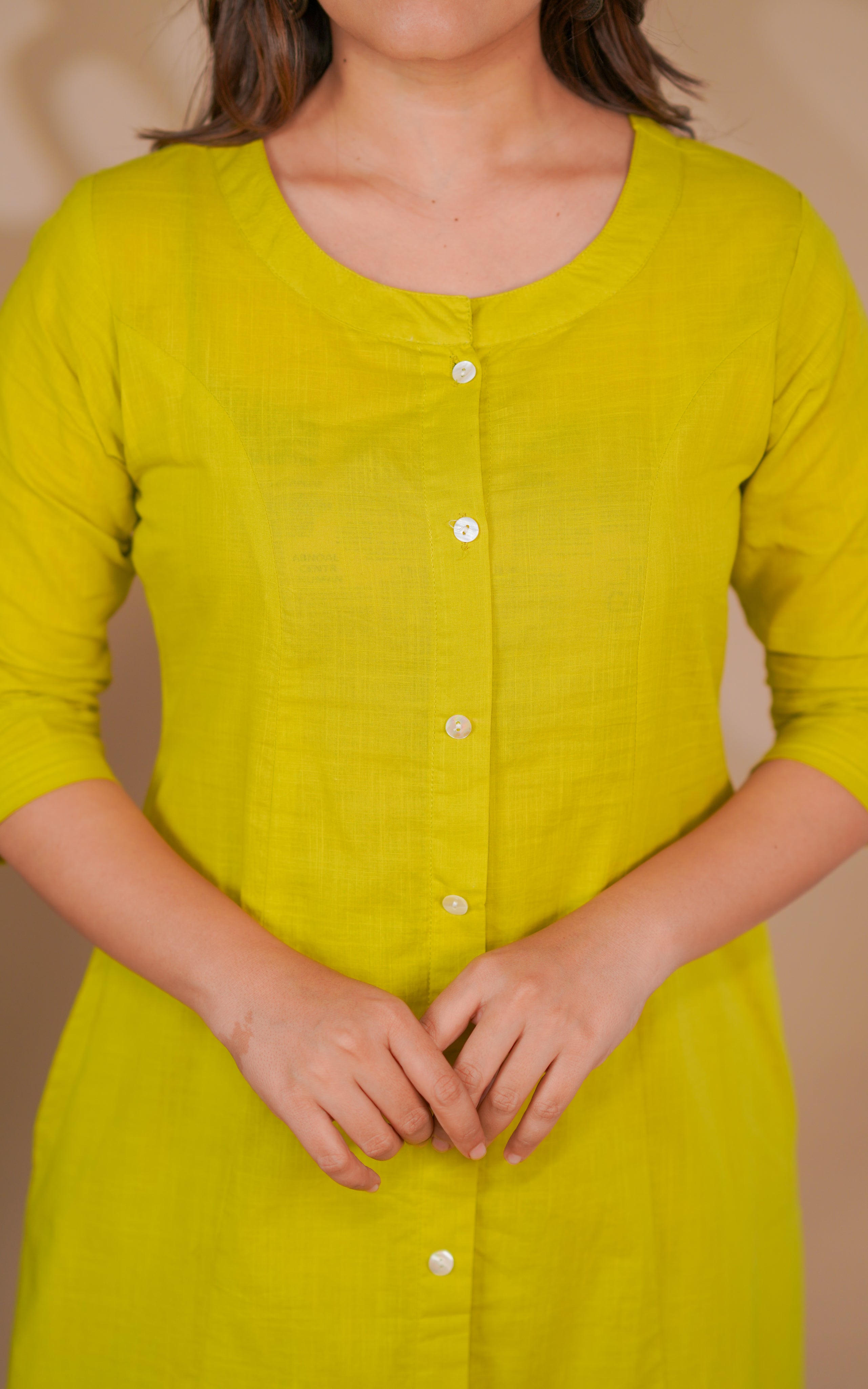 Vikashini Lime Yellow (Kurti+Pant)