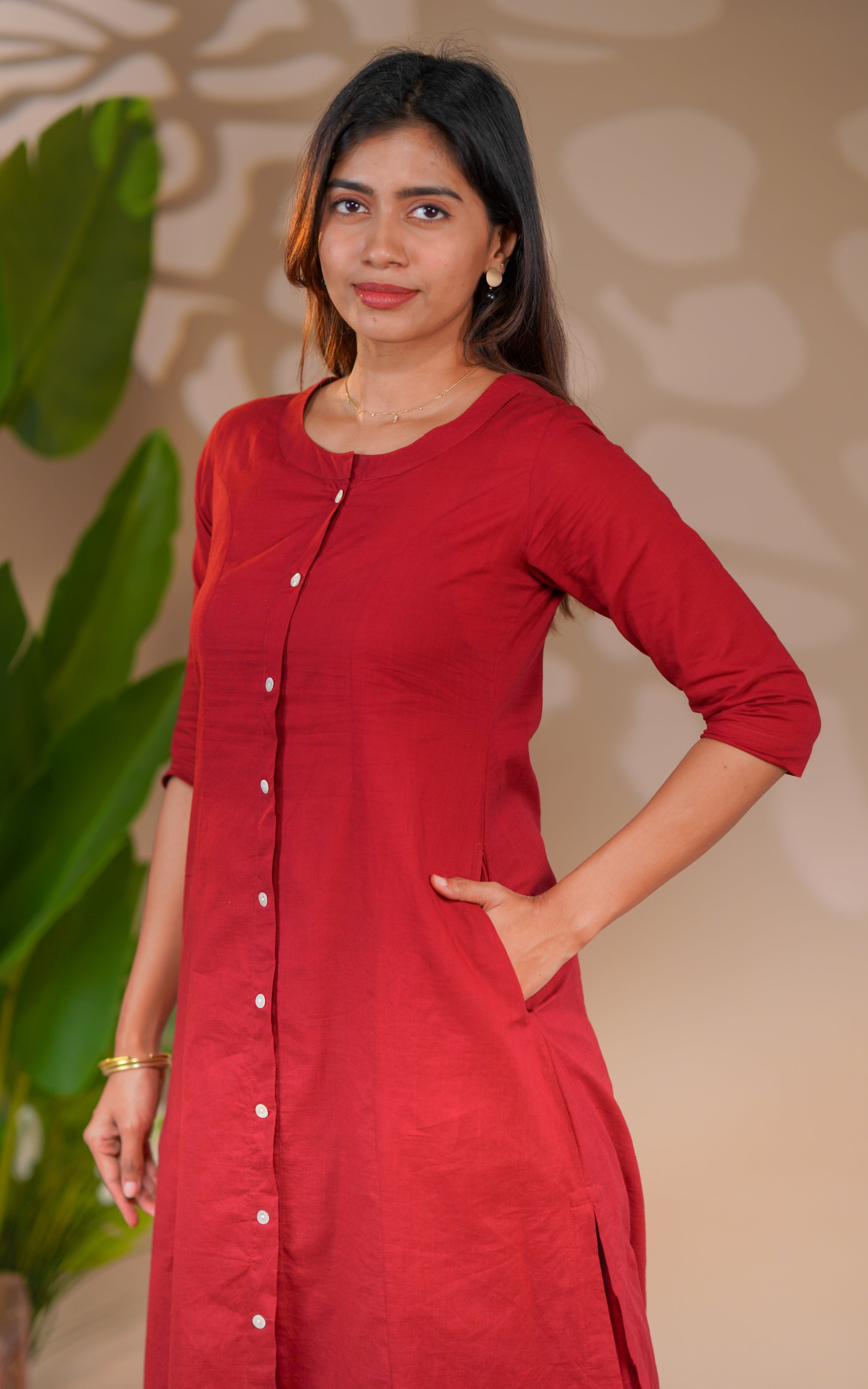 Vikashini Maroon (Kurti+Pant)