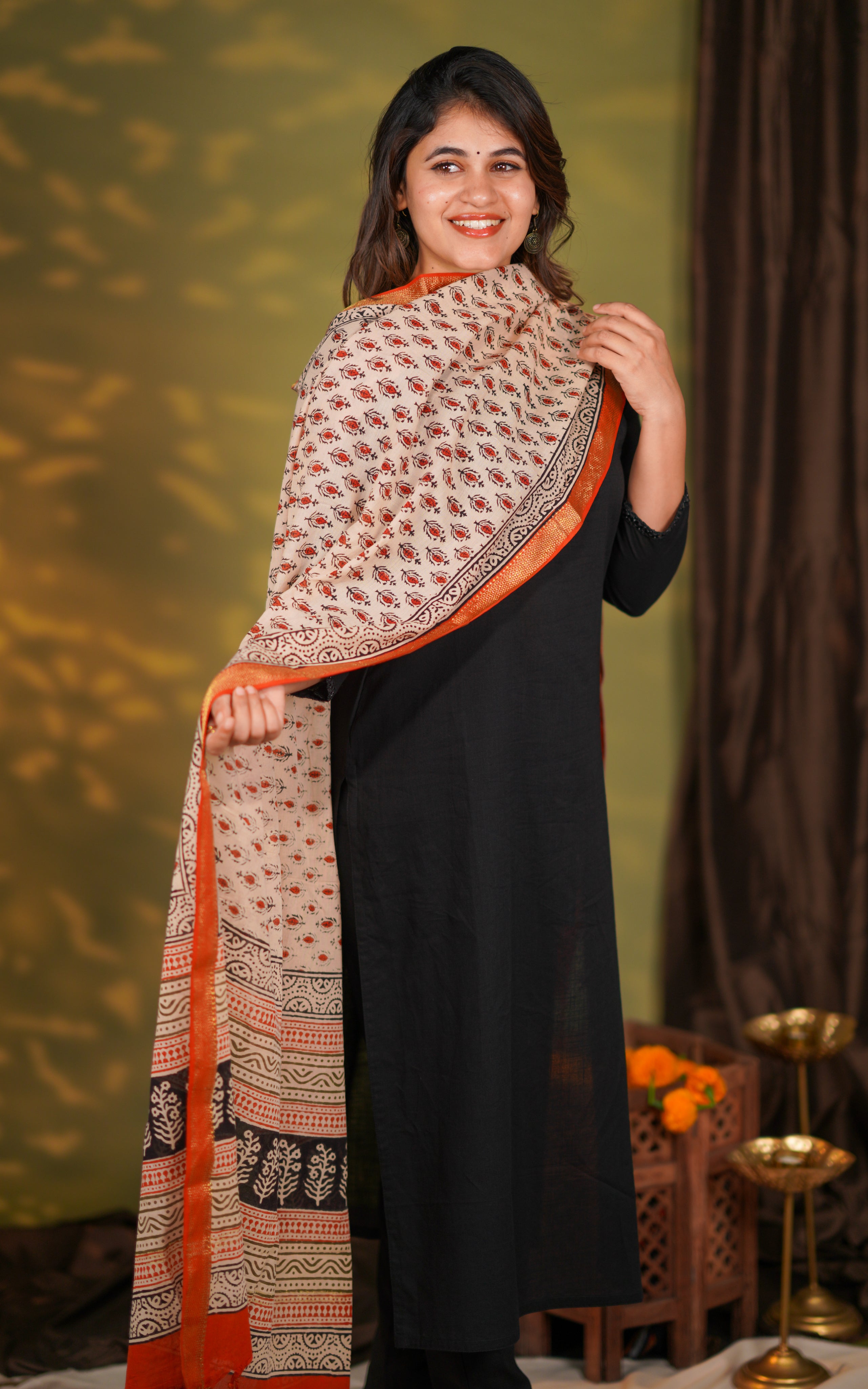 Handblock Mangalagiri Dupatta 35