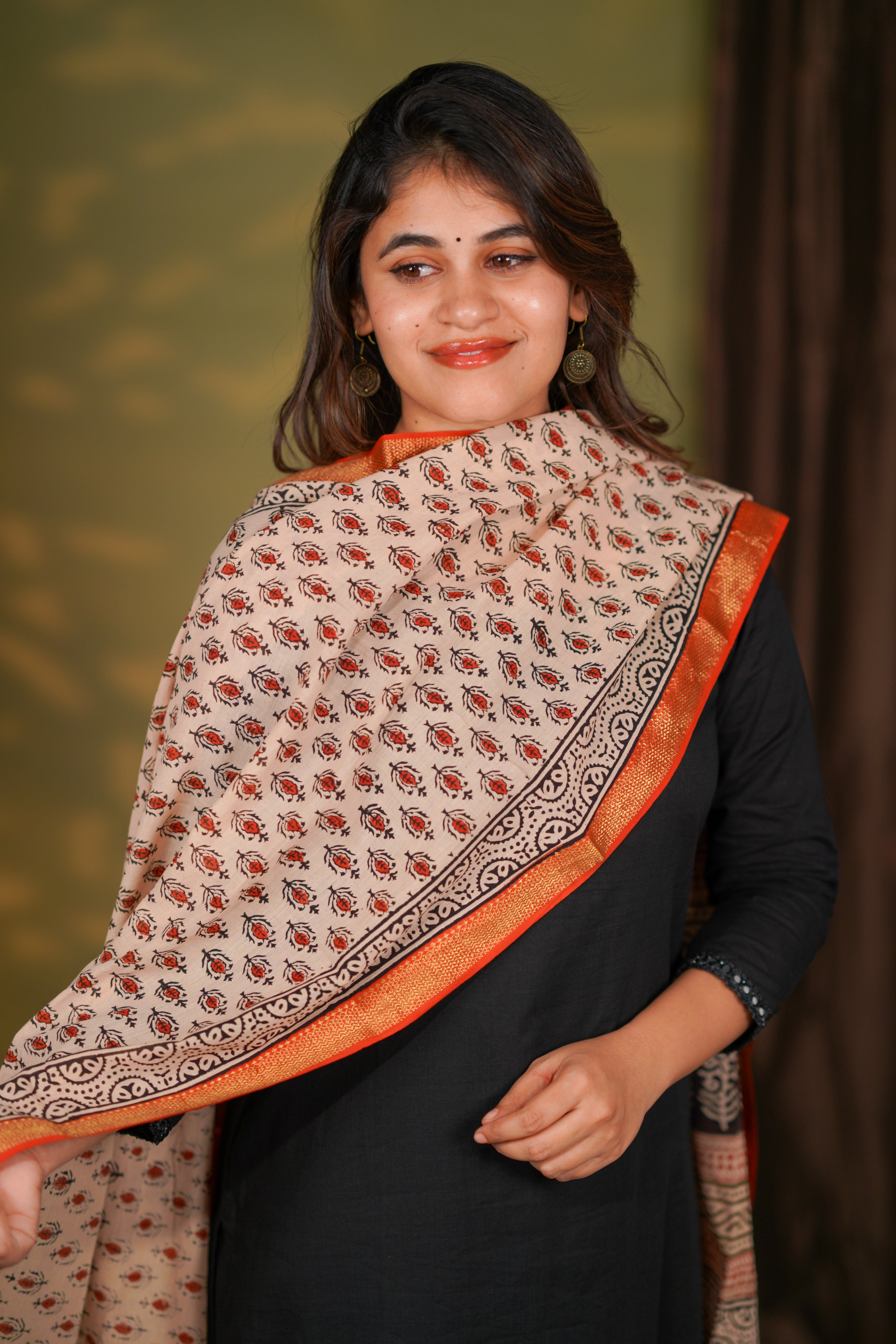 Handblock Mangalagiri Dupatta 35