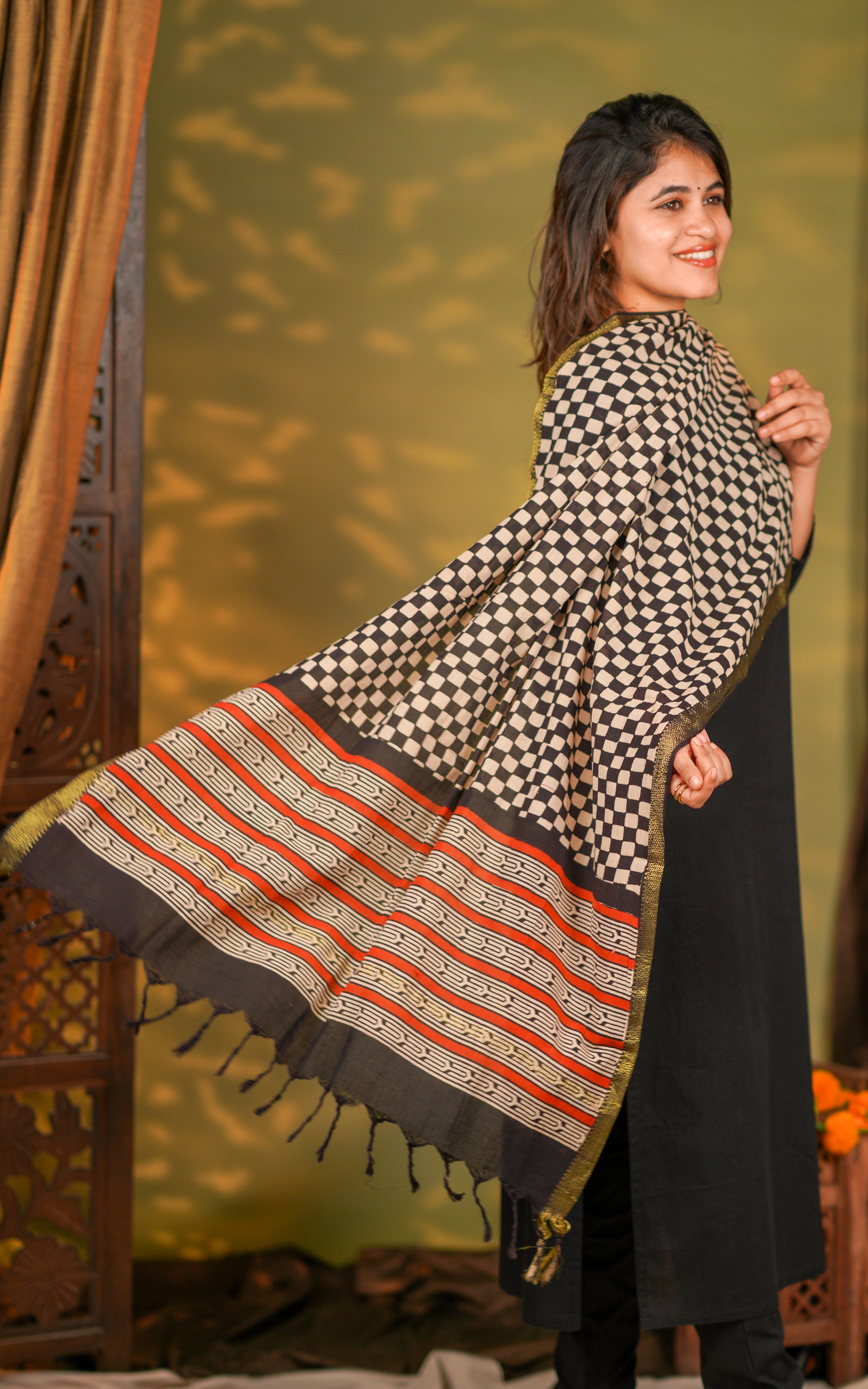 Handblock Mangalagiri Dupatta 28