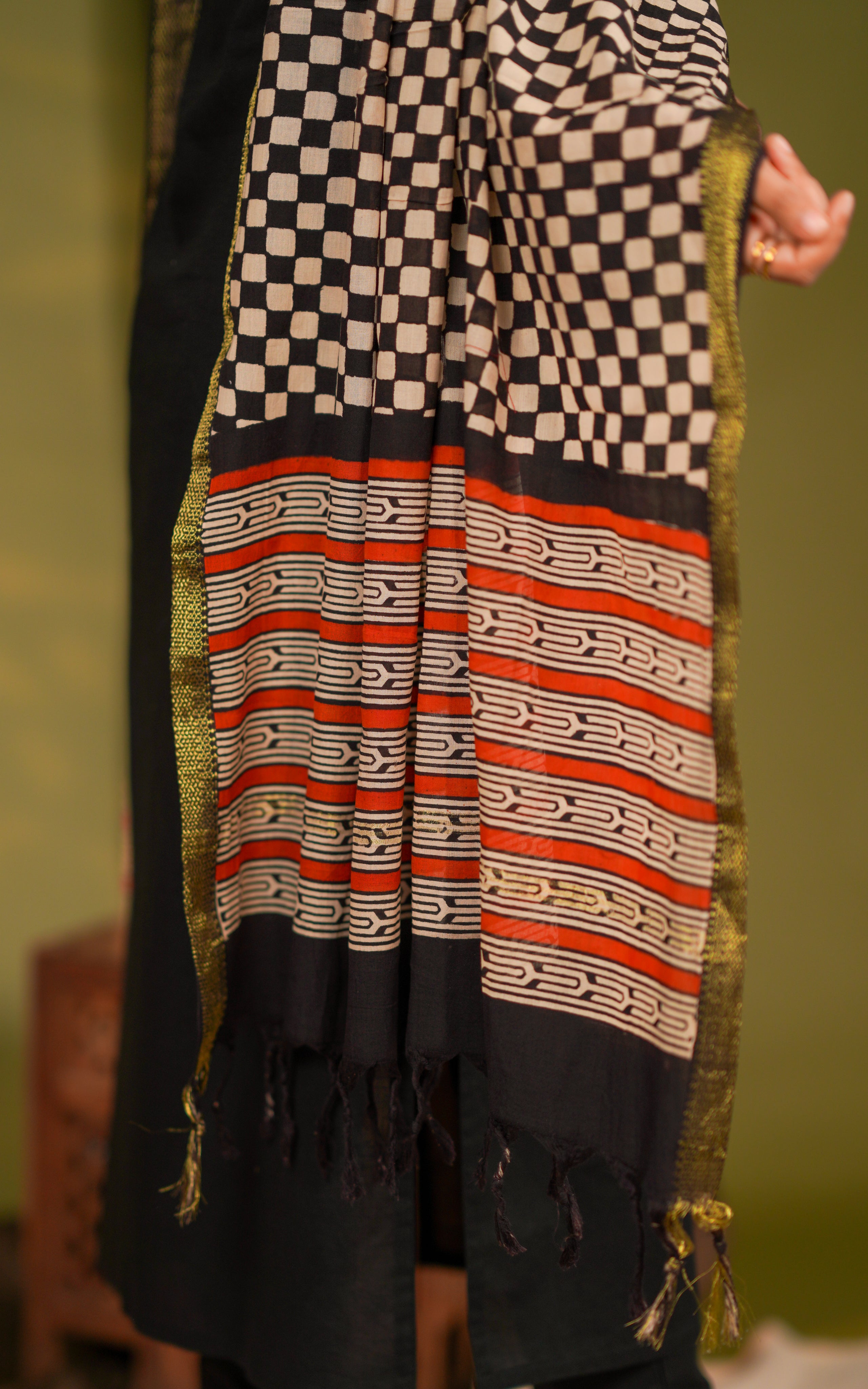 Handblock Mangalagiri Dupatta 28