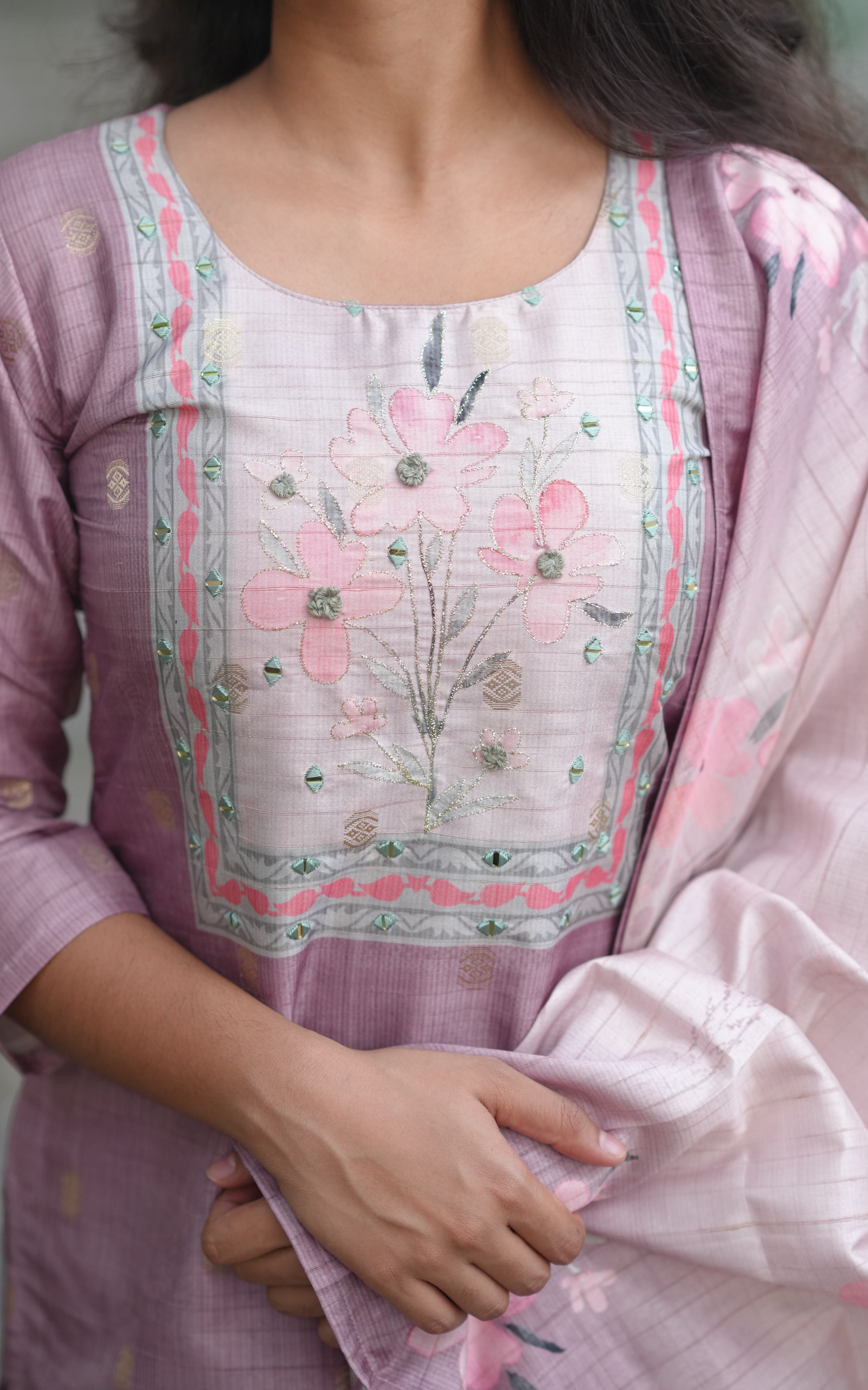 Rasinaa Onion Pink (Kurti+Pant+Dupatta)