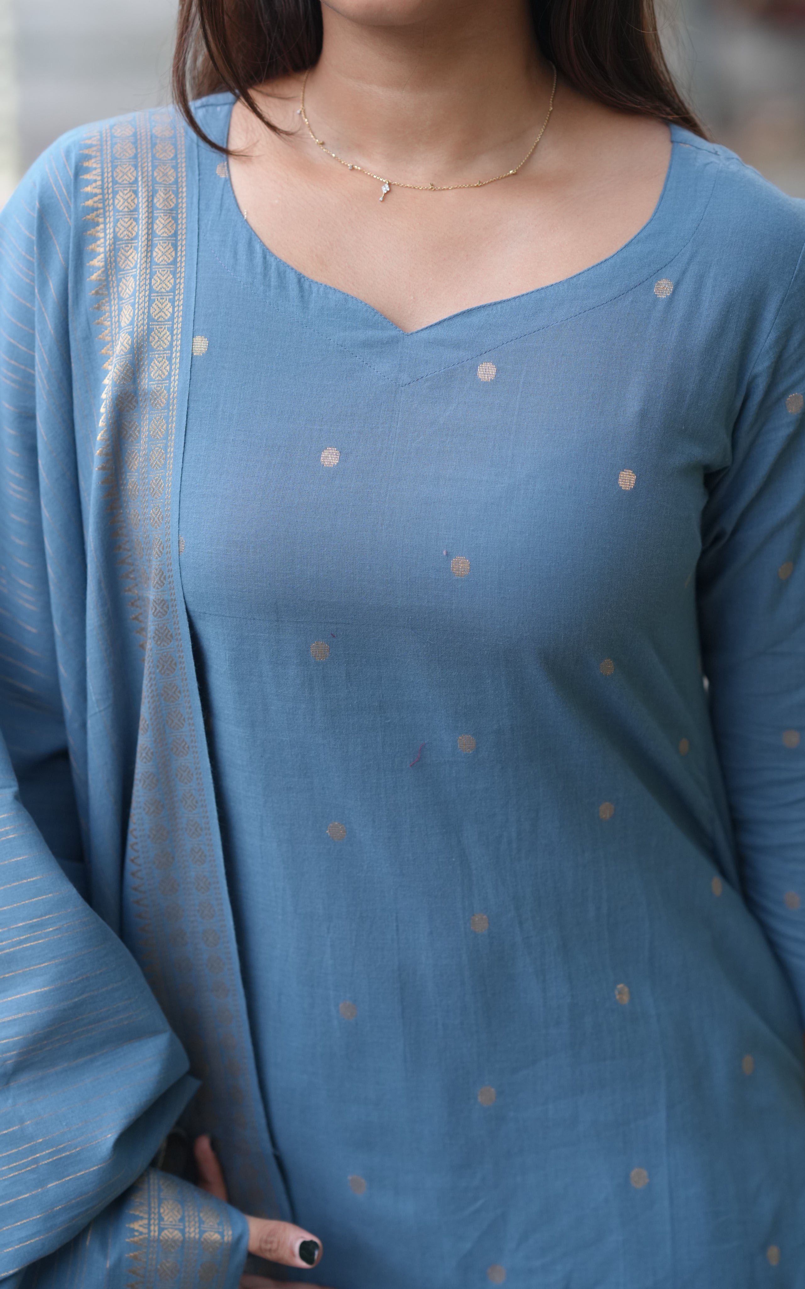 Farah Light Peacock (Kurti+Pani+Dupatta)