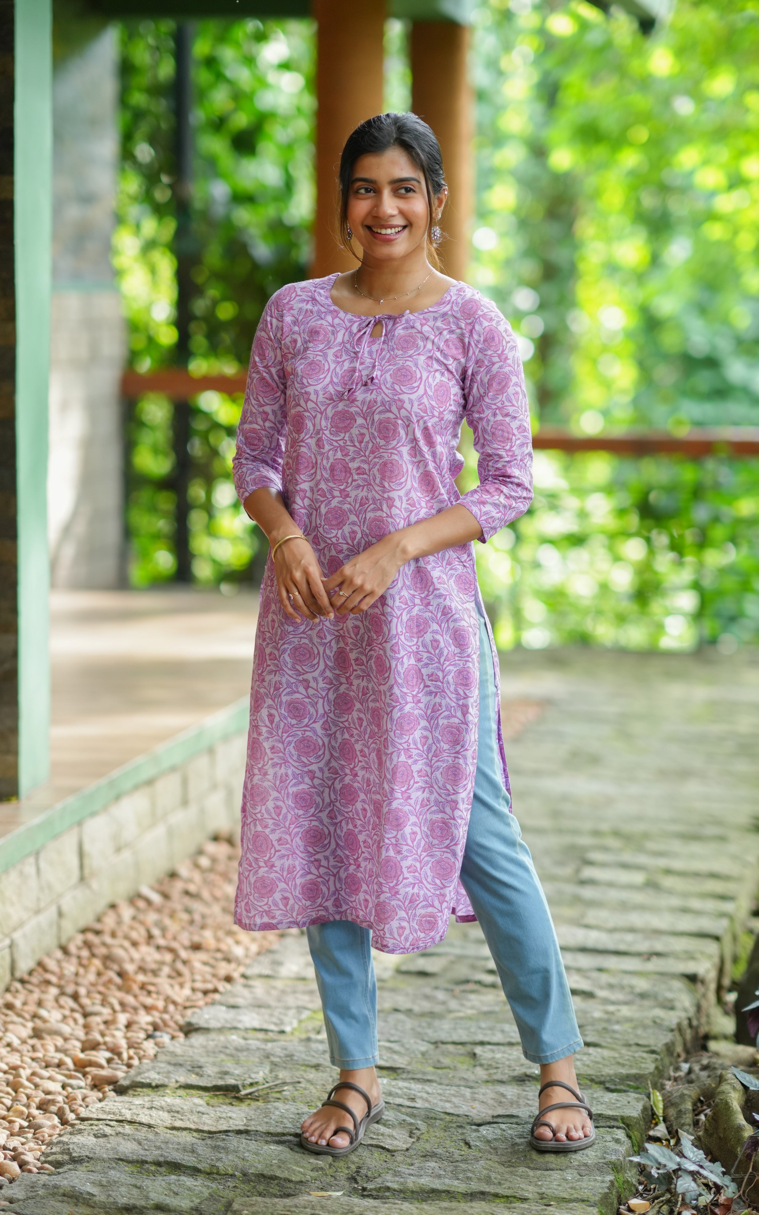 Straight-cut kurti.
