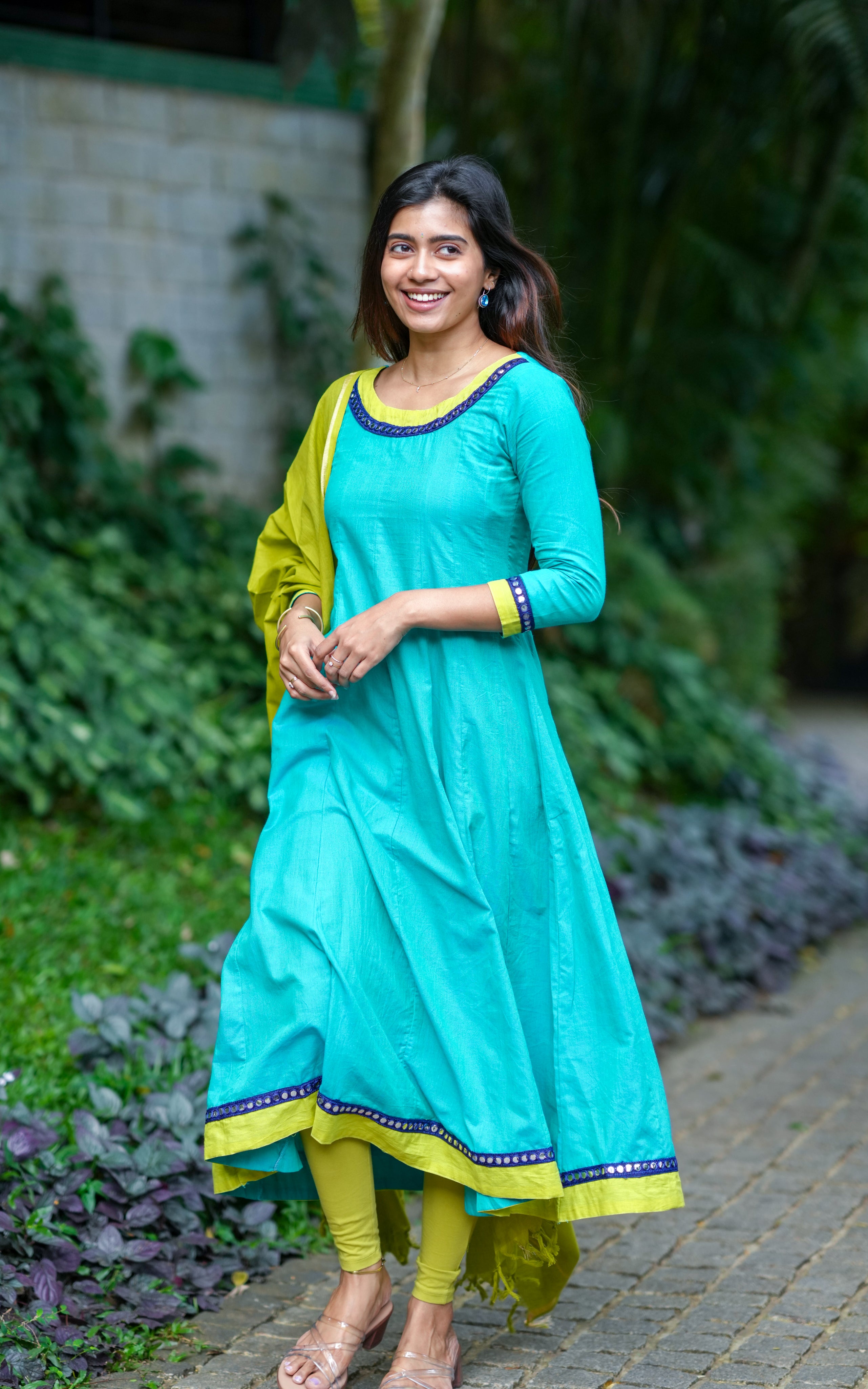 Blue Anarkali kurti
