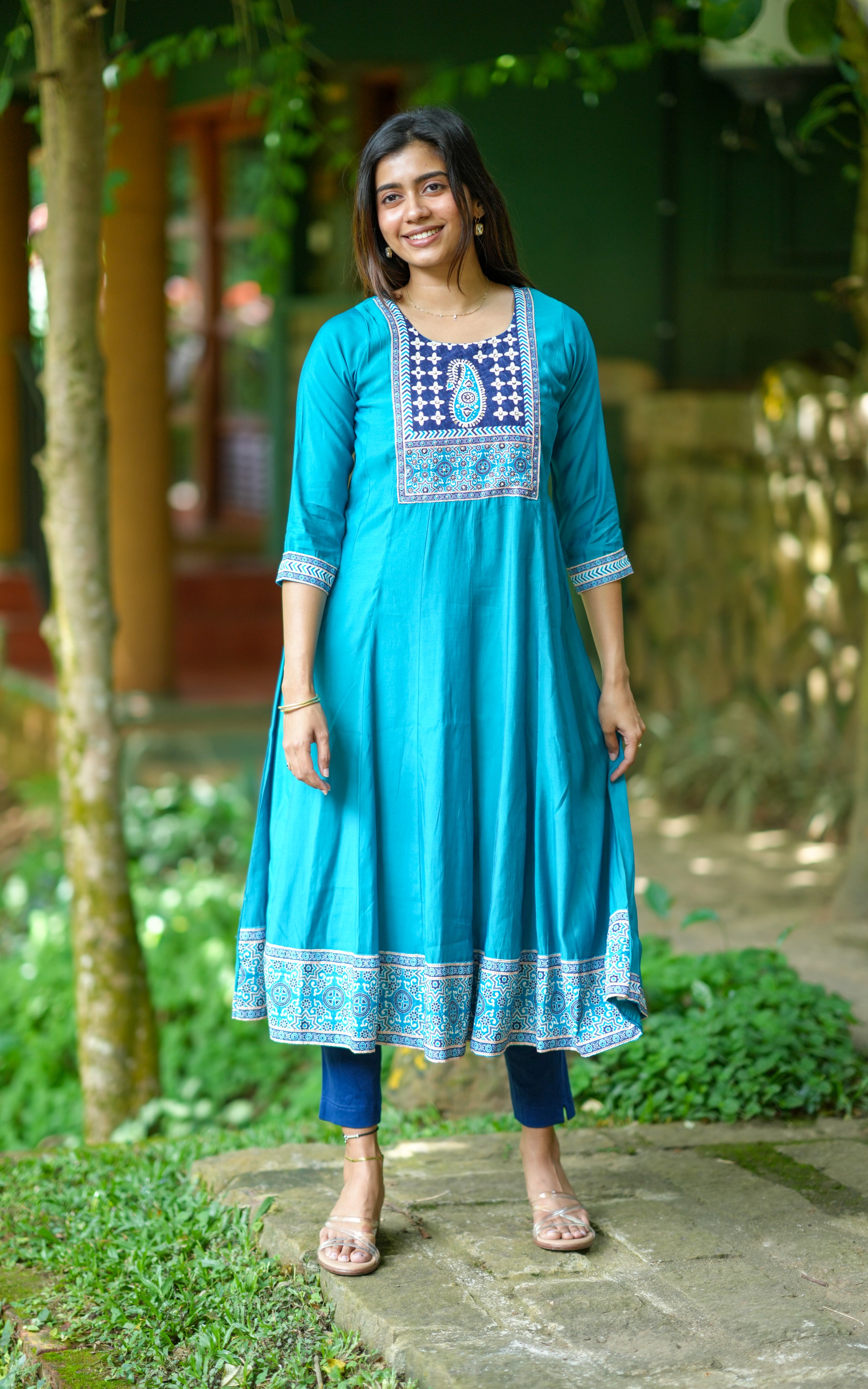 Blue anarkali kurti