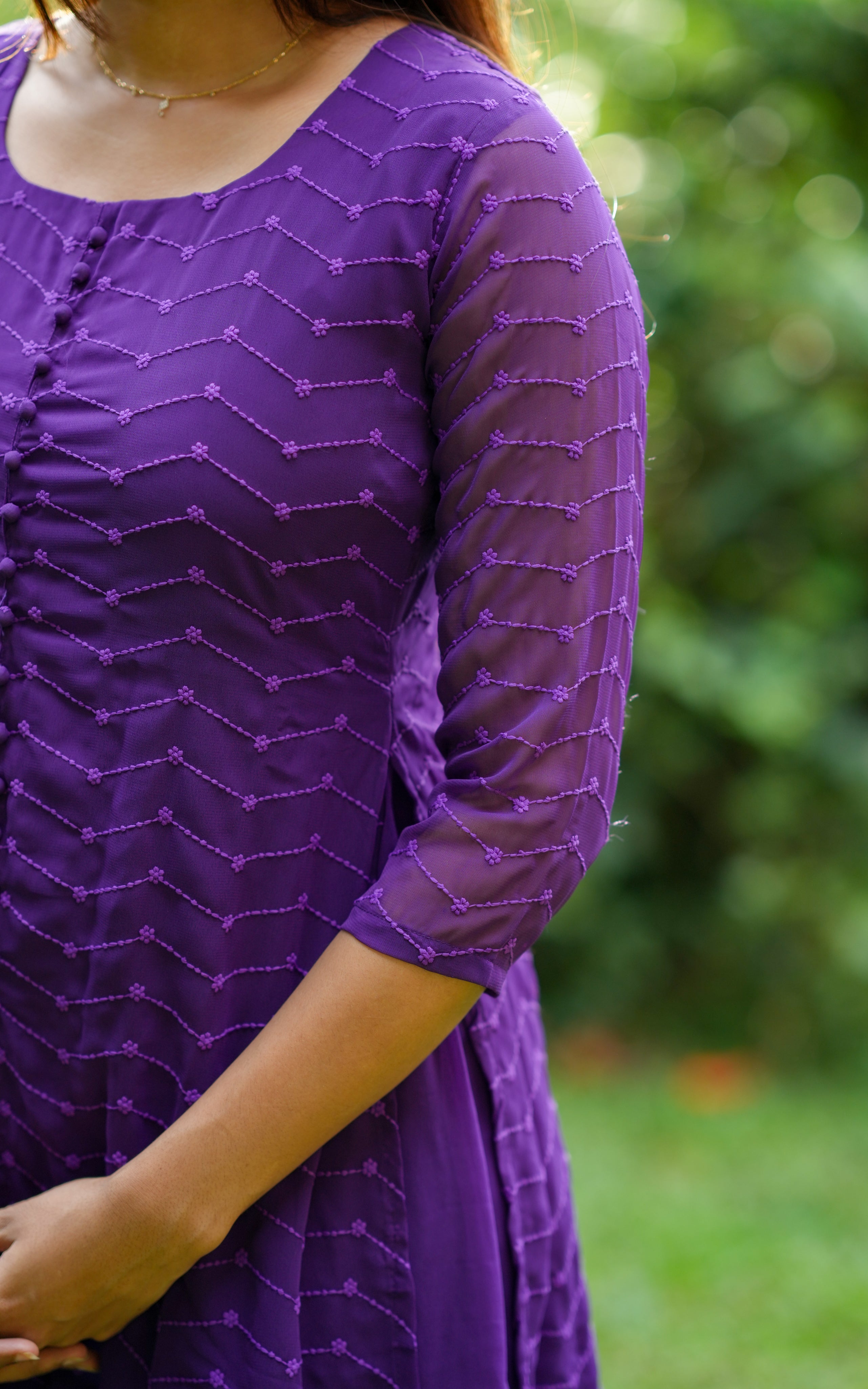 A-line kurti with 3/4 sleeves