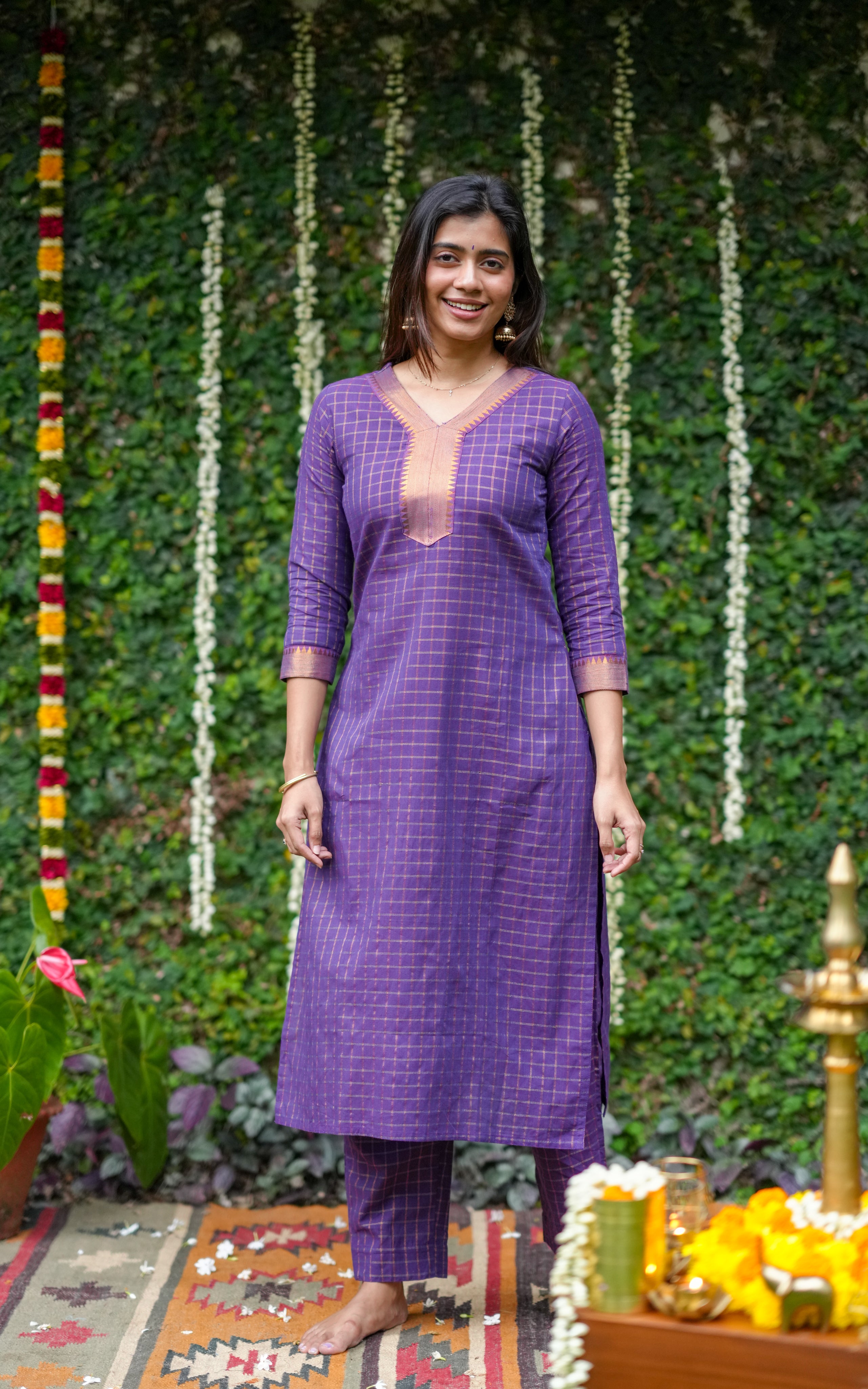 Festive straight kurti set