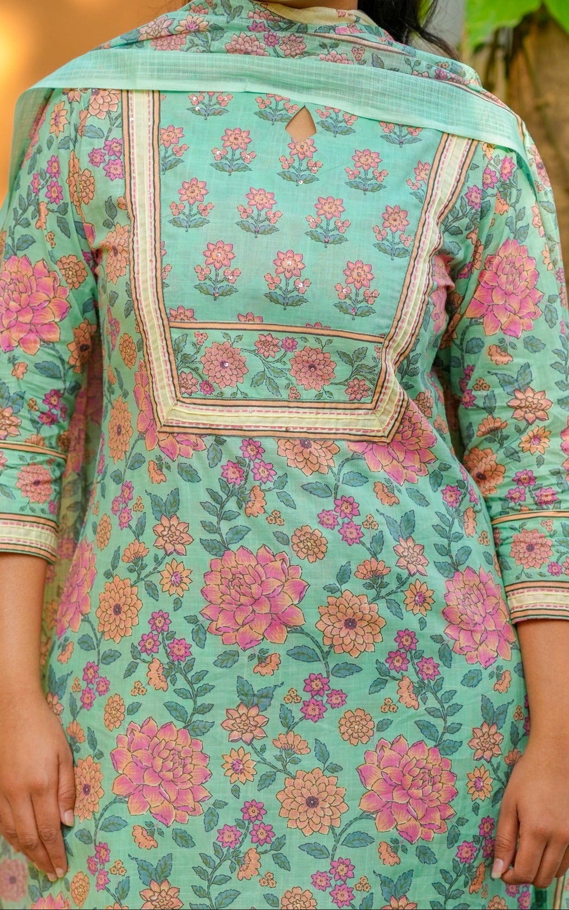 three fourth sleeve kurti women