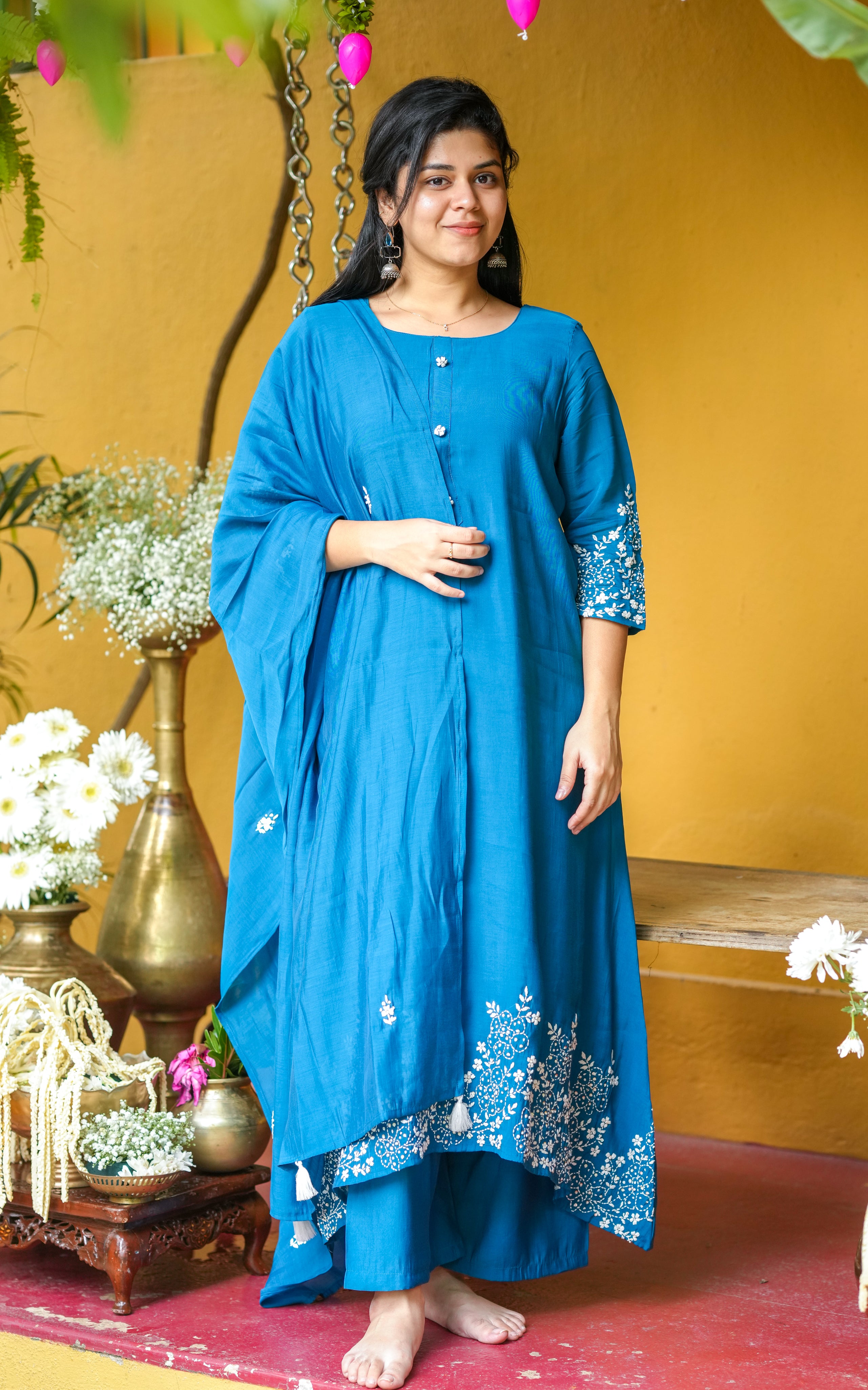 Chikankari Embroidered Aline Kurti sets