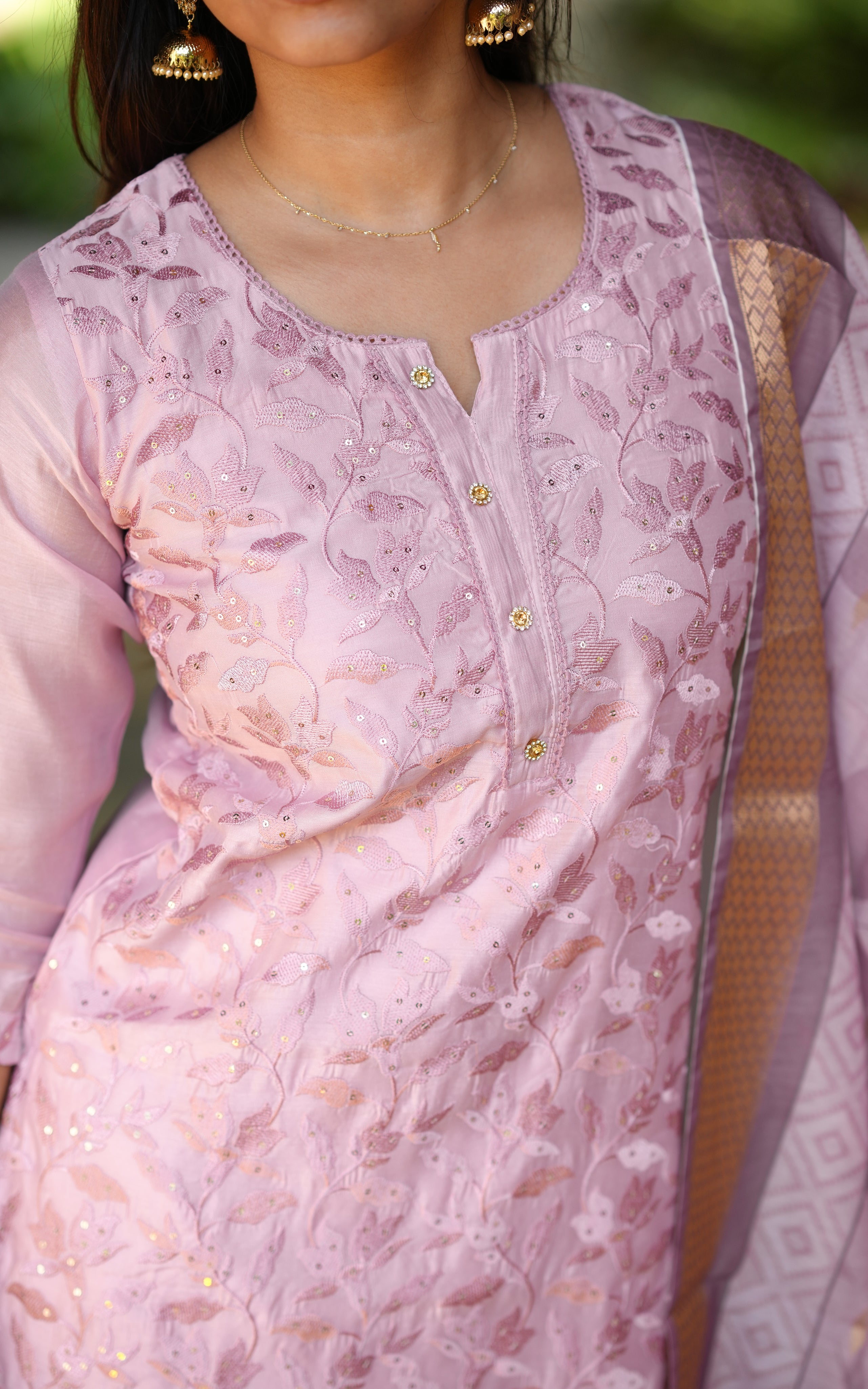 Rithuska Onion Pink (Kurti+Pant+Dupatta)