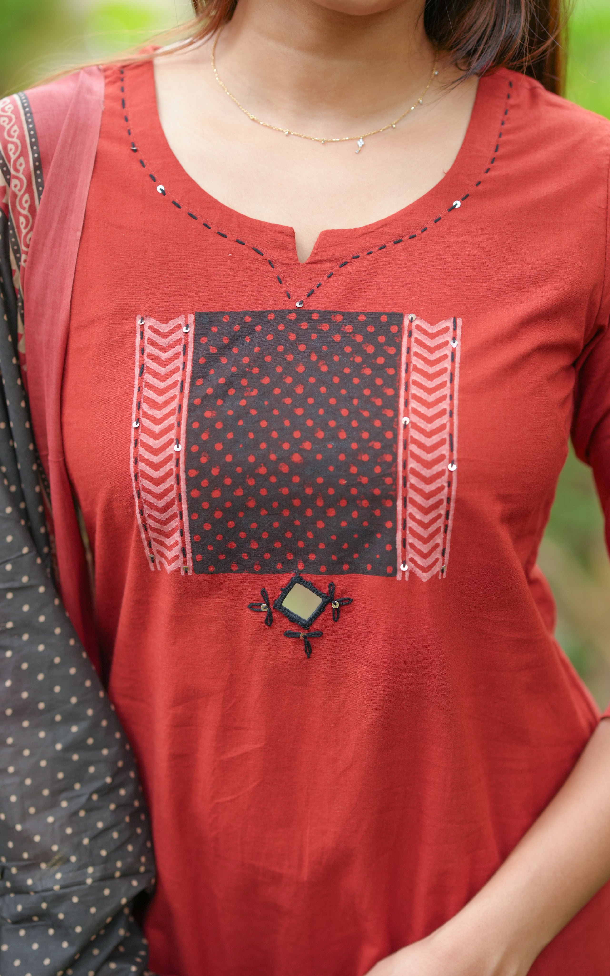 Cotton straight-cut kurti for summer