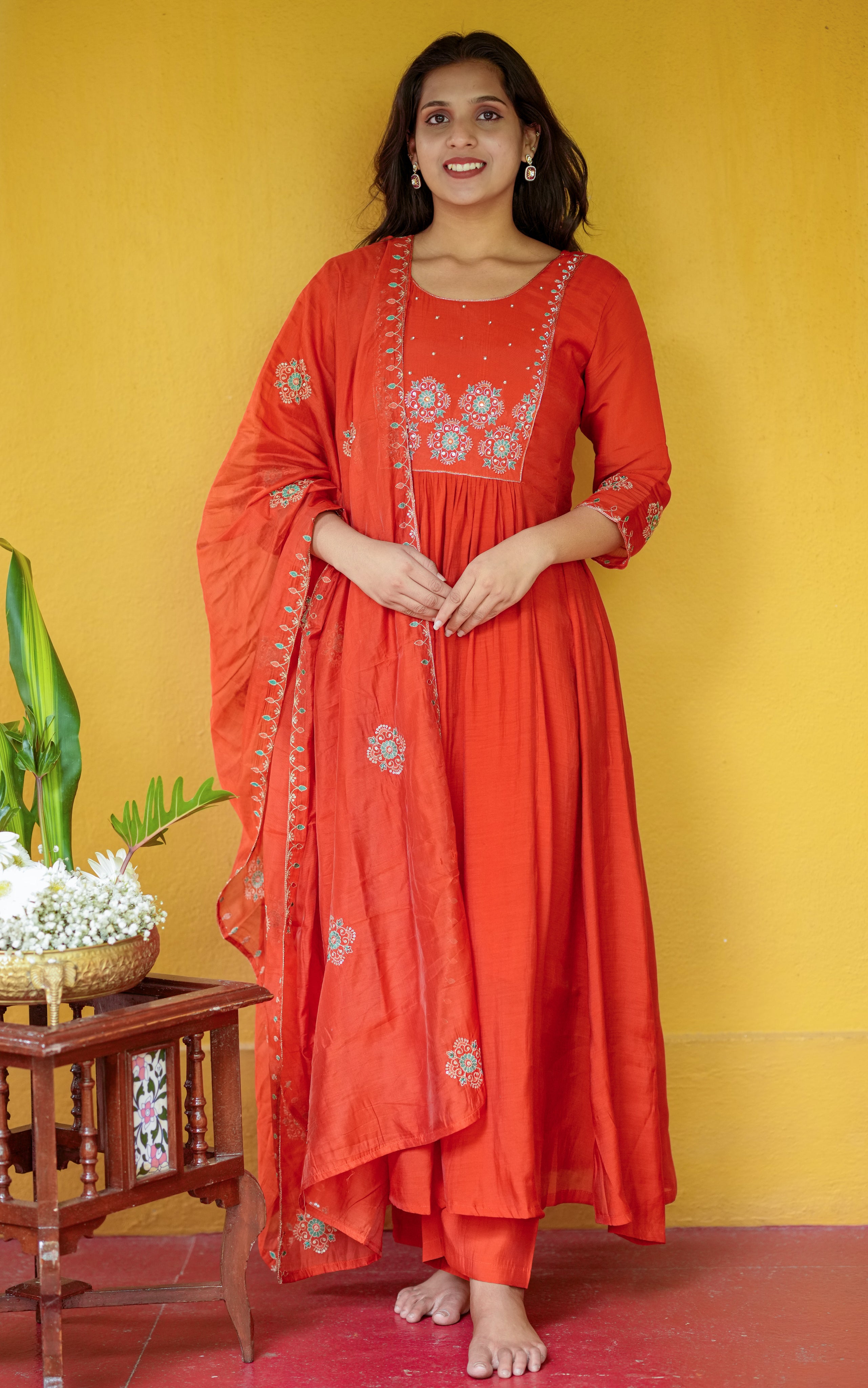 Beads Embroidered Anarkali kurti sets